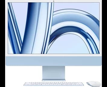 Apple 24-inch iMac - Retina 4,5K display, M3 chip 8‑core CPU   10‑core GPU, 8GB RAM, 512GB SSD - Blue