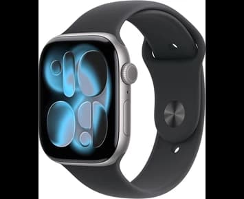Apple Watch Series 11 GPS + Cellular 46mm Space Grey Aluminium Case with Black Sport Band - S/M
