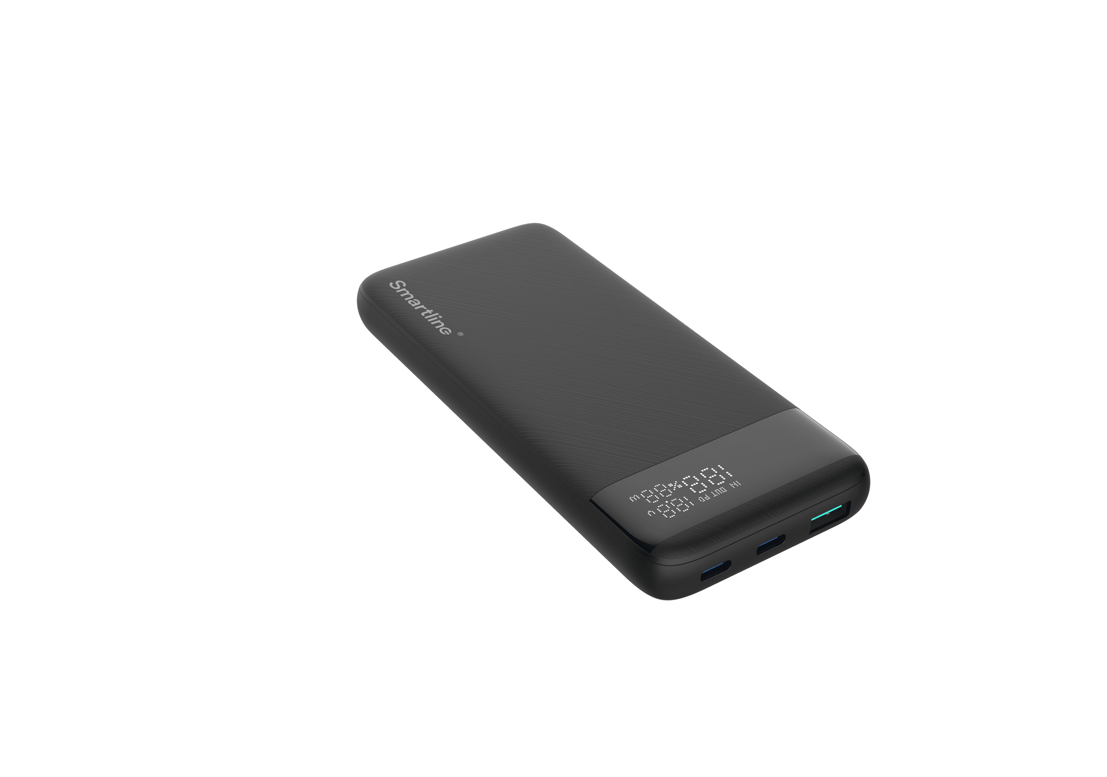Powerbank 10000 mAh Display 30W PD, Svart