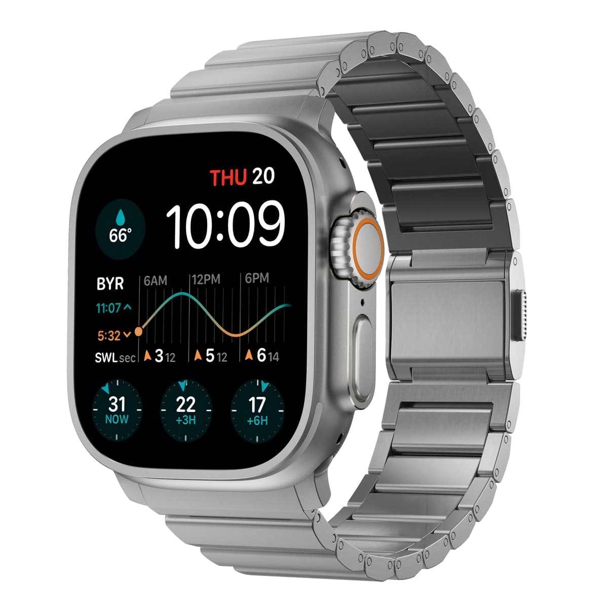 Apple Watch Ultra 49mm 1st Gen Titanium reim, Sølv