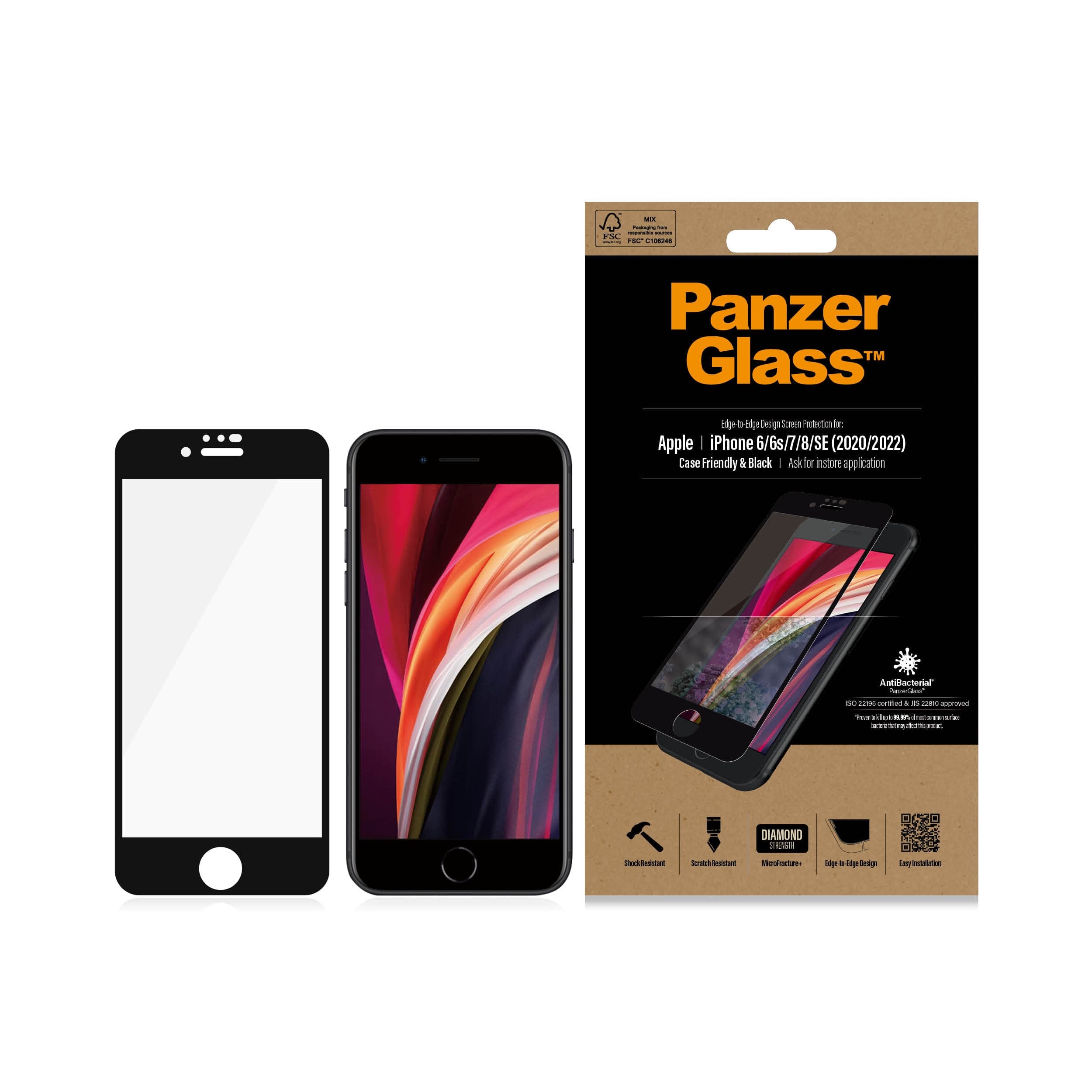 iPhone 6/6S Skjermbeskytter i ripemotstandig herdet glass - Edge-to-Edge