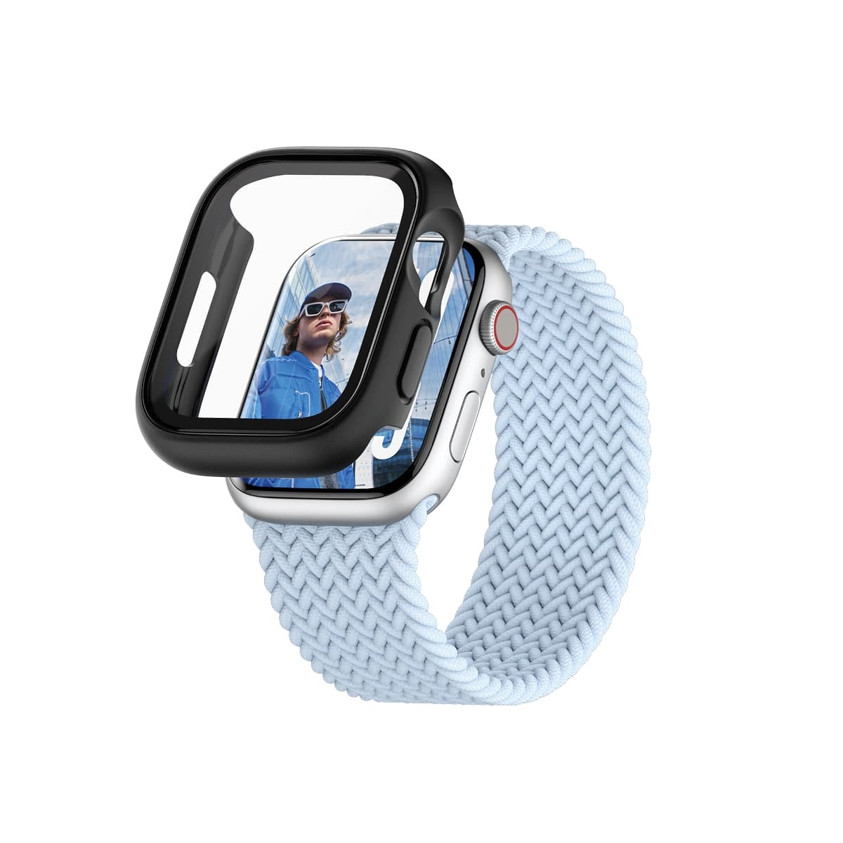 Apple Watch Series 11 46mm Slankt heldekkende deksel med skjermbeskytter, Svart