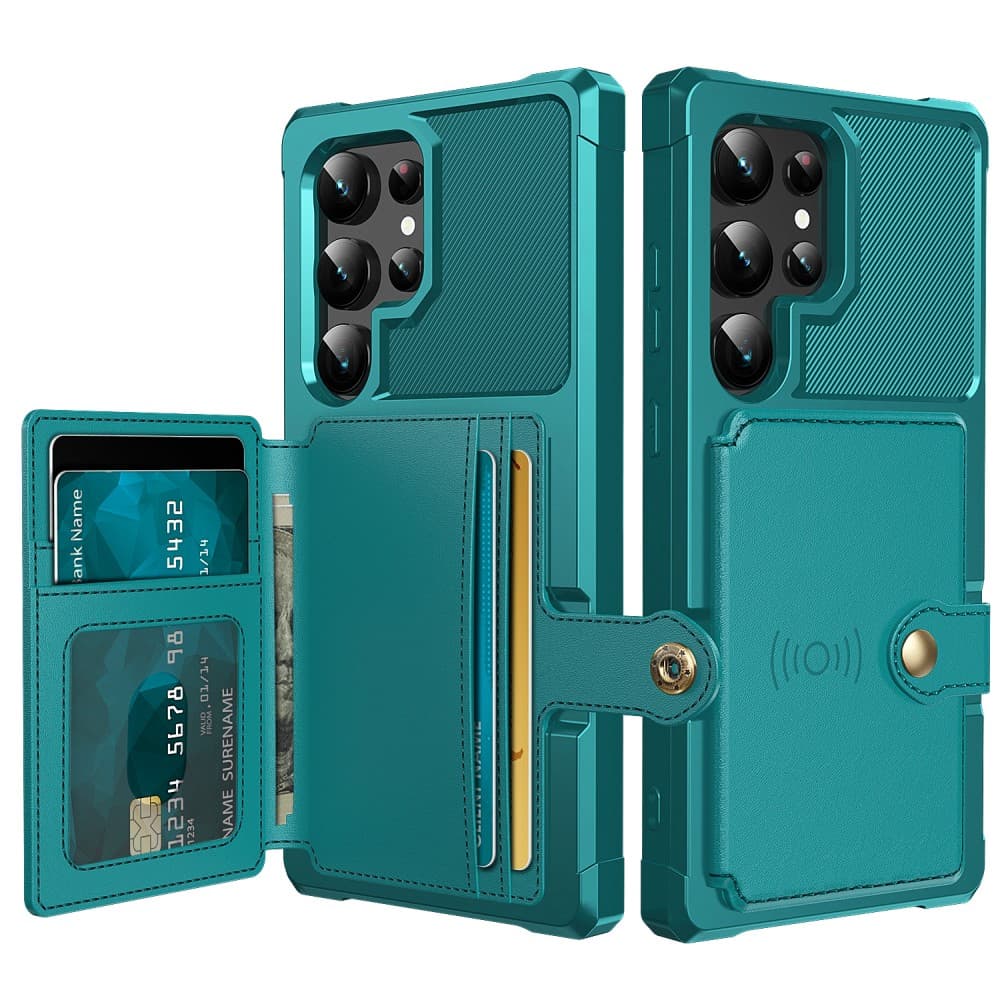 Samsung Galaxy S26 Ultra Støtsikkert deksel med lommebok, Grønn