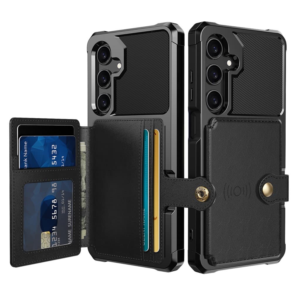 Samsung Galaxy A16 Støtsikkert deksel med lommebok, Svart