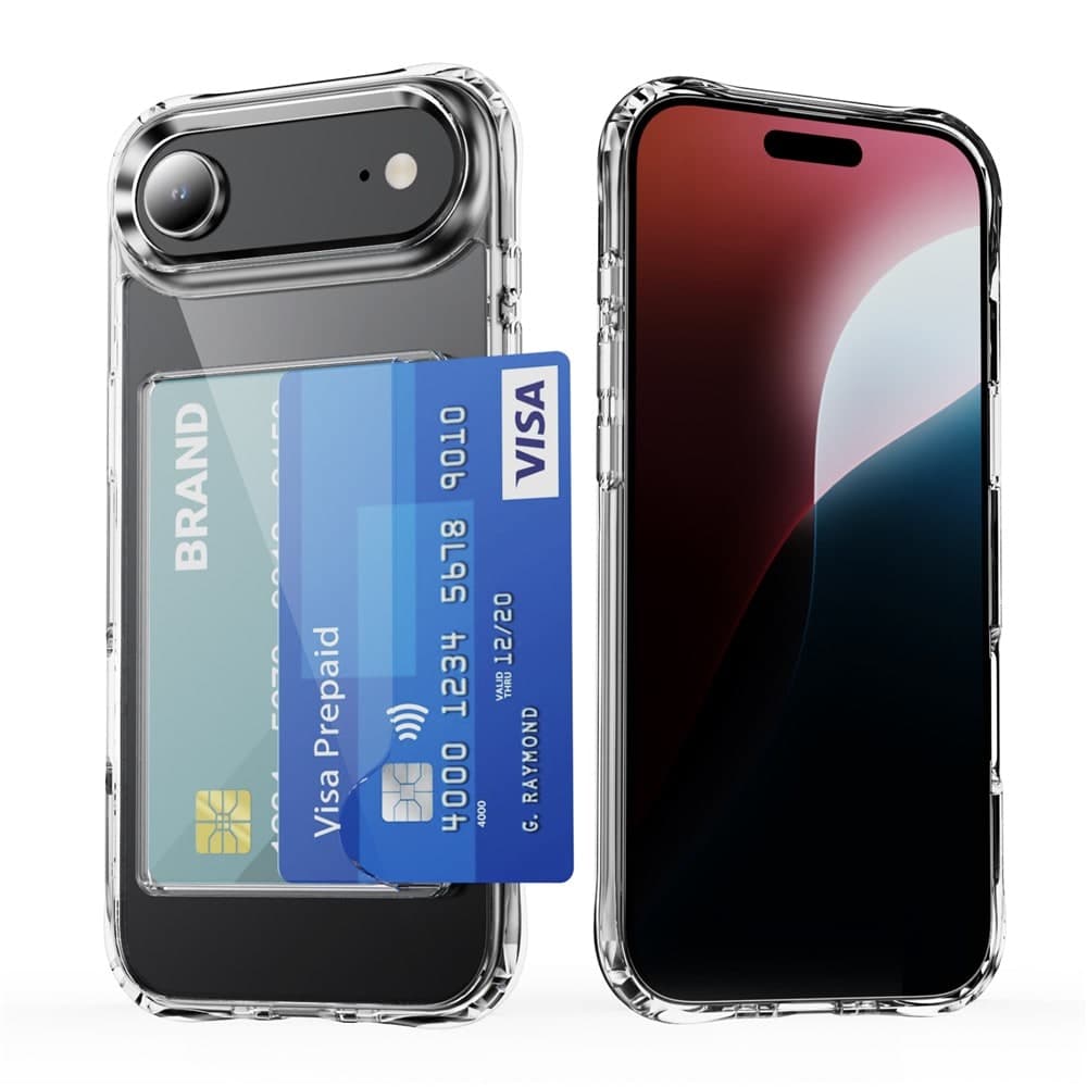 iPhone Air Hybriddeksel med innebygd kortlomme, Gjennomsiktig