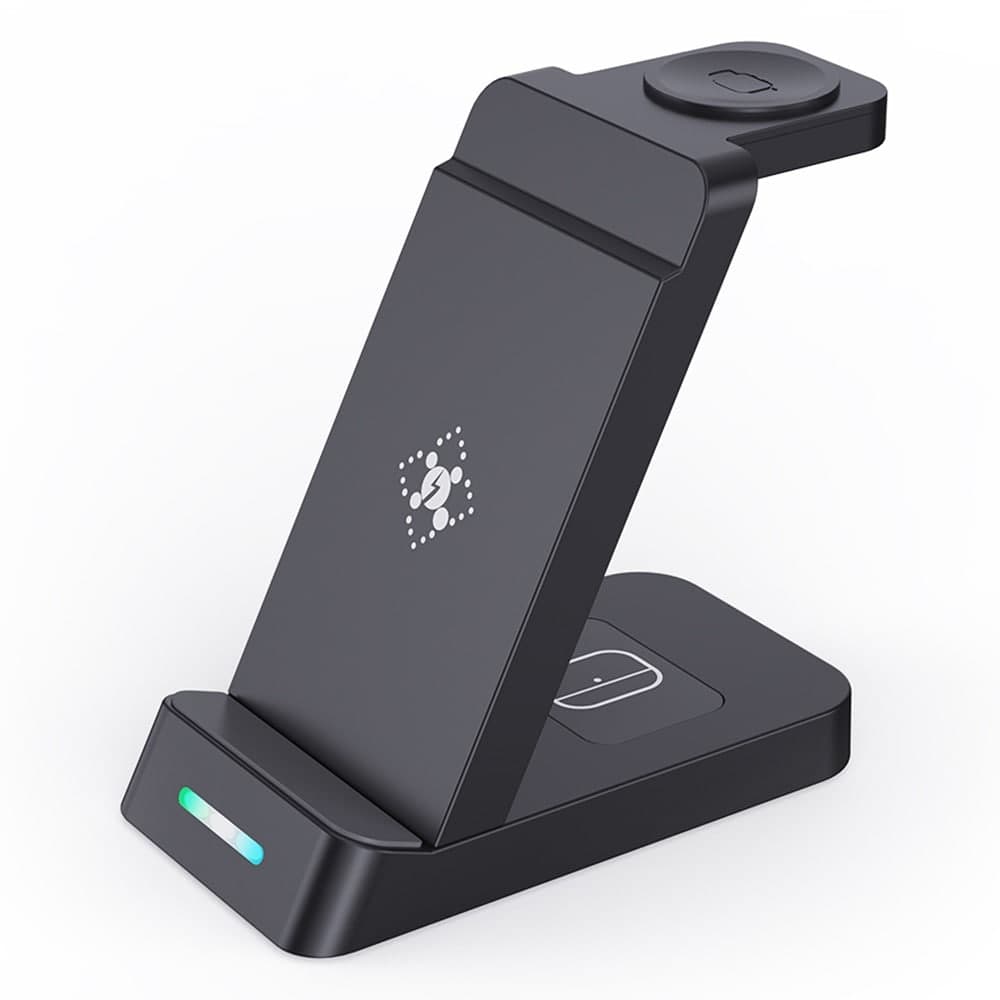 Trådløs 3-i-1 Apple Lader, Svart