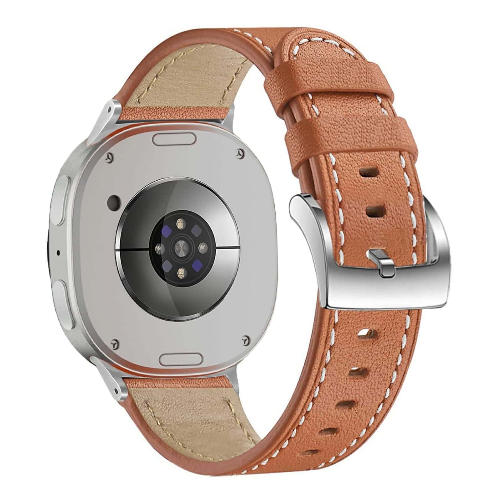 Samsung Galaxy Watch 8 Classic Reim i ekte skinn, Cognac