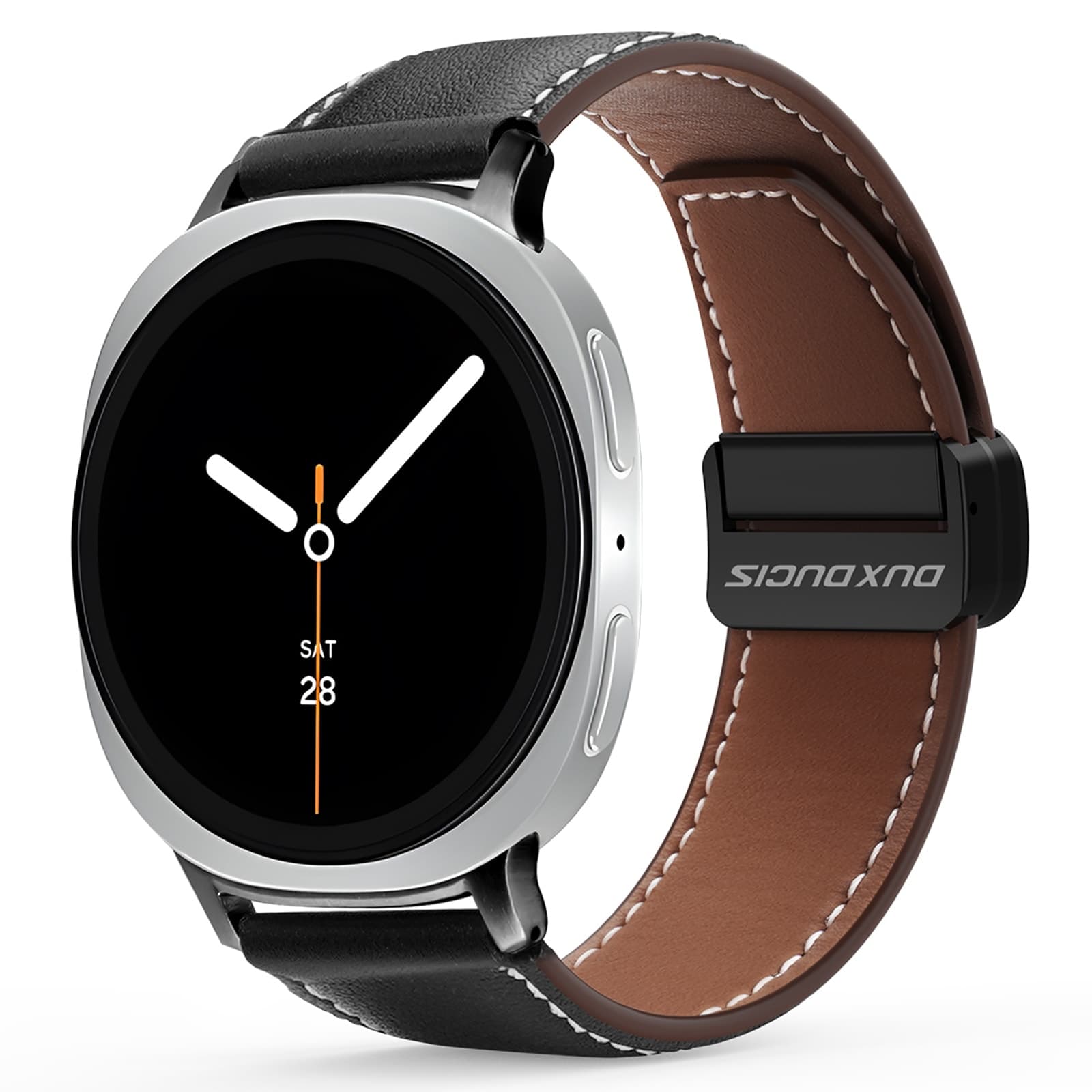 Samsung Galaxy Watch 8 44mm Reim i lær, Svart