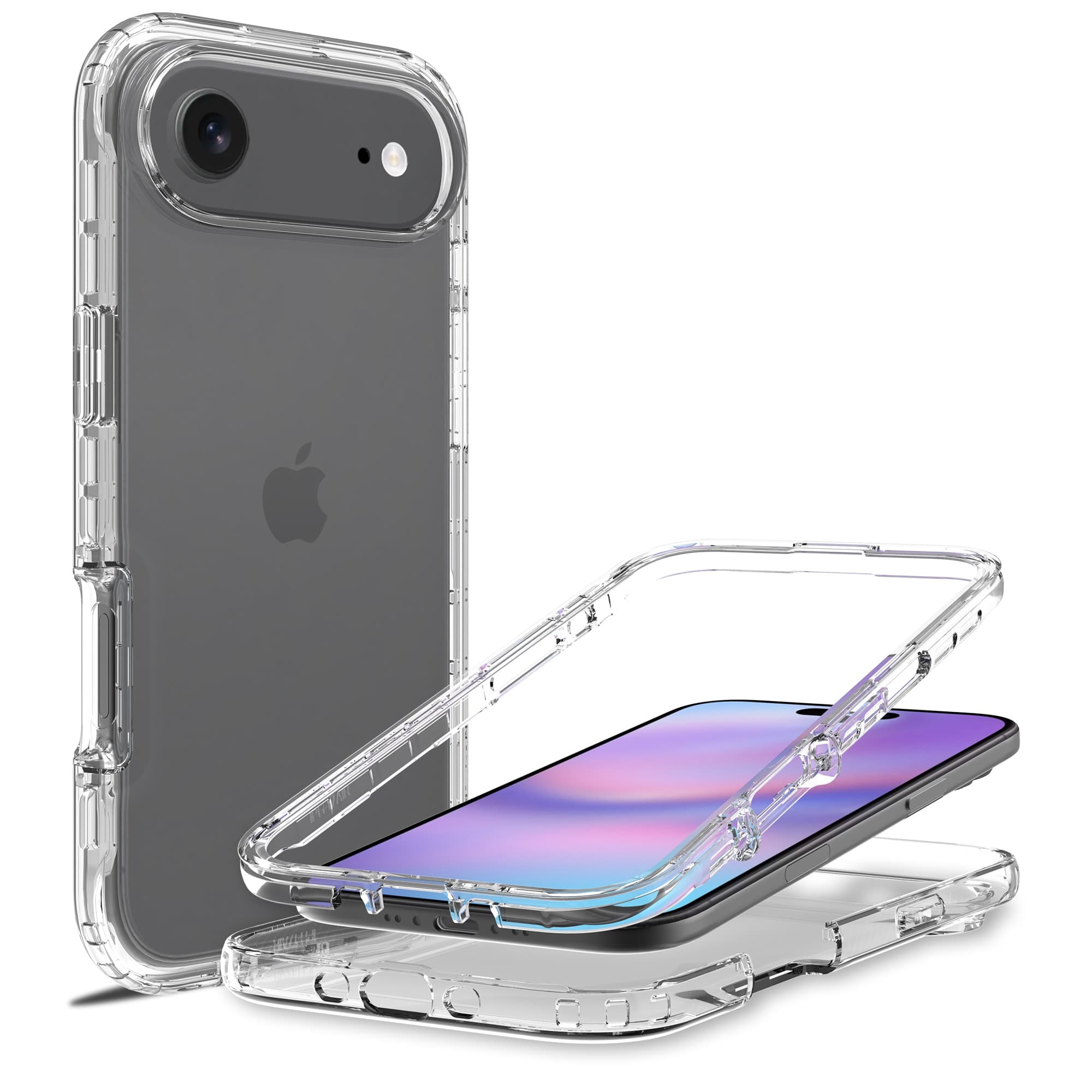 iPhone Air Mobildeksel med beskyttelsesramme, Gjennomsiktig