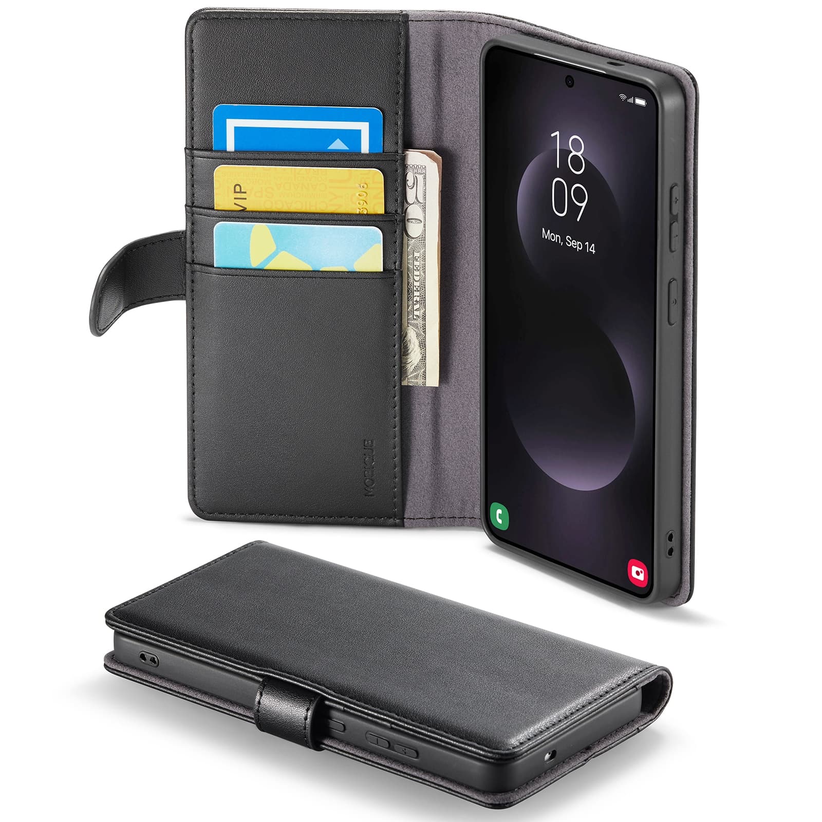 Samsung Galaxy S26 Ultra Lommeboketui i ekte skinn, Svart