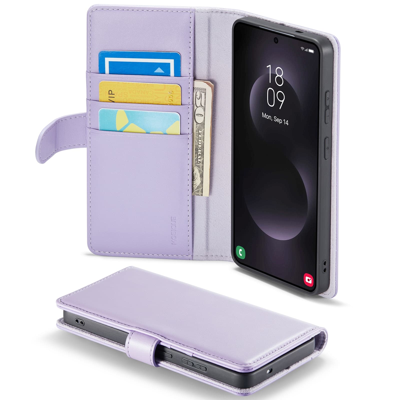 Samsung Galaxy S26 Ultra Lommeboketui i ekte skinn, Lilla