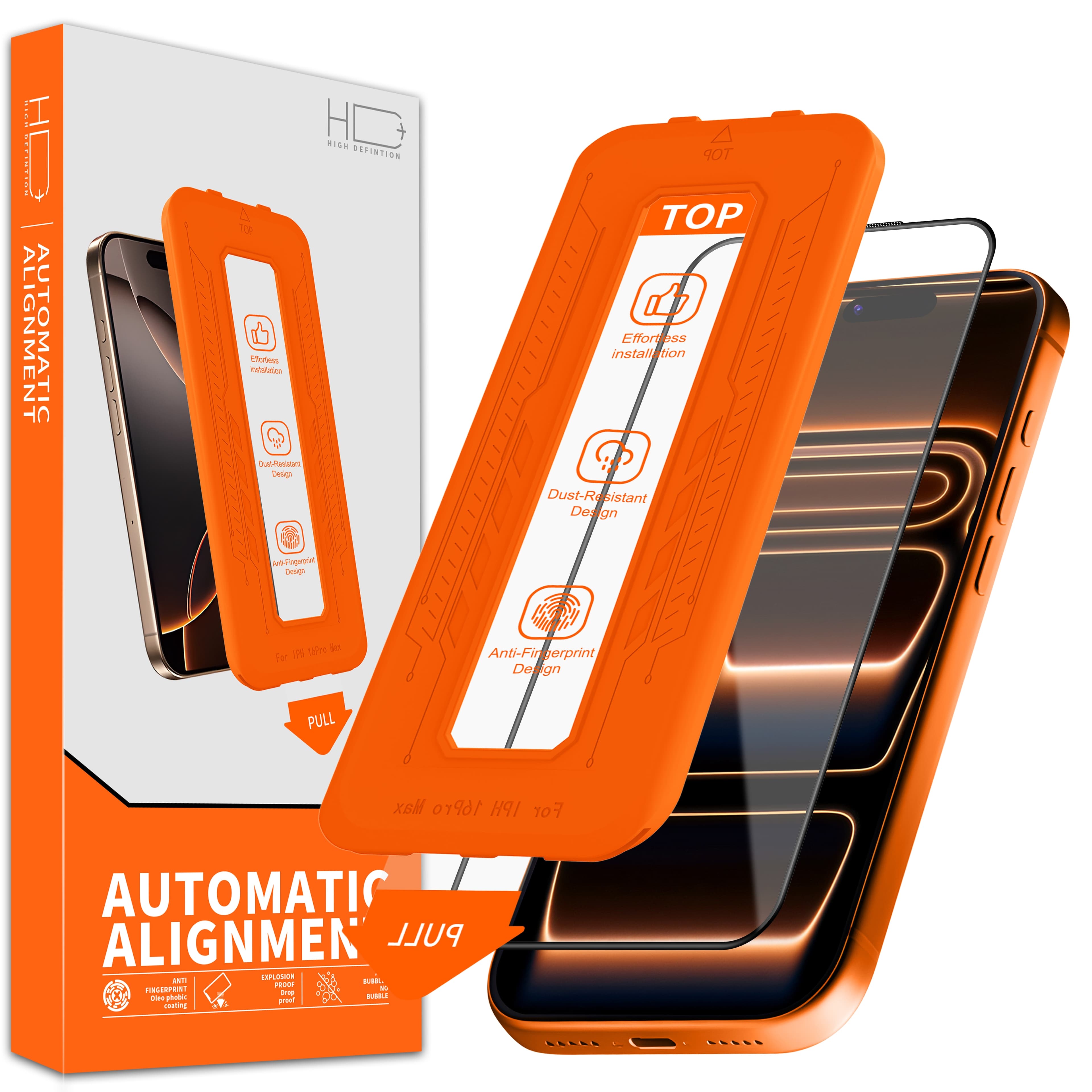 Easy-Install skjermbeskytter i herdet glass 2-pack iPhone 16