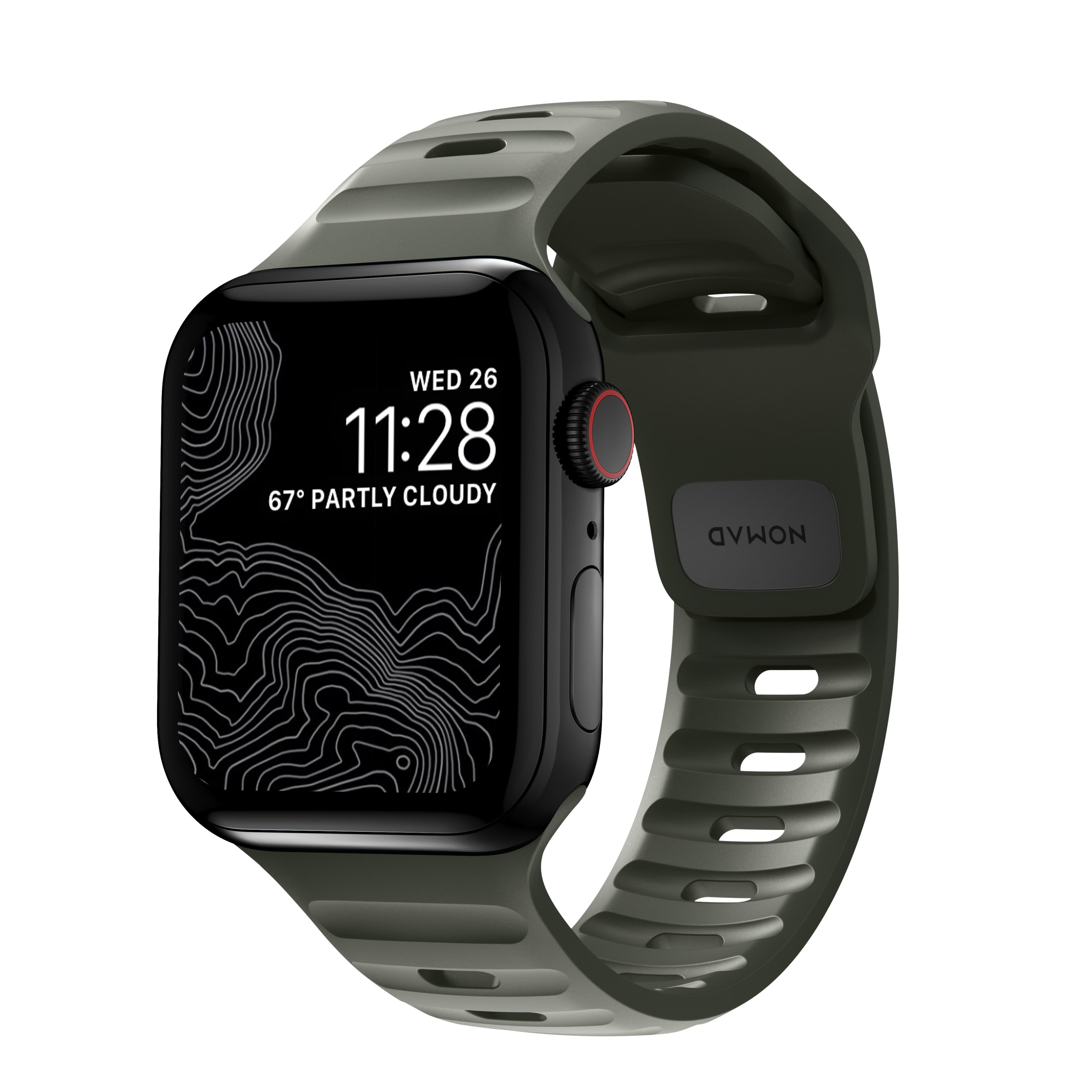 Apple Watch Series 4-6 44mm Reim - Sport Band Ash Green