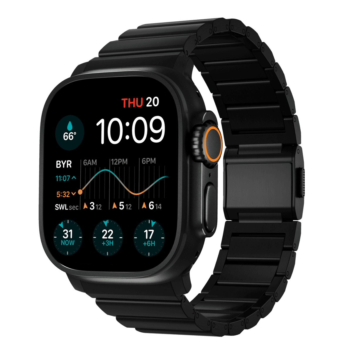 Apple Watch Ultra 49mm 2nd Gen Titanium reim, Svart