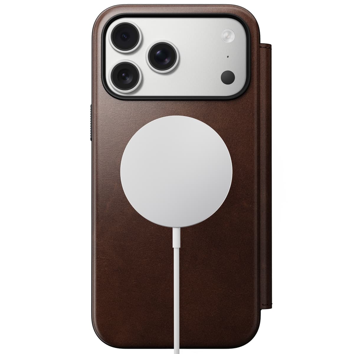 iPhone 17 Pro Max Skinnetui MagSafe - Modern Horween Leather Folio Rustic Brown