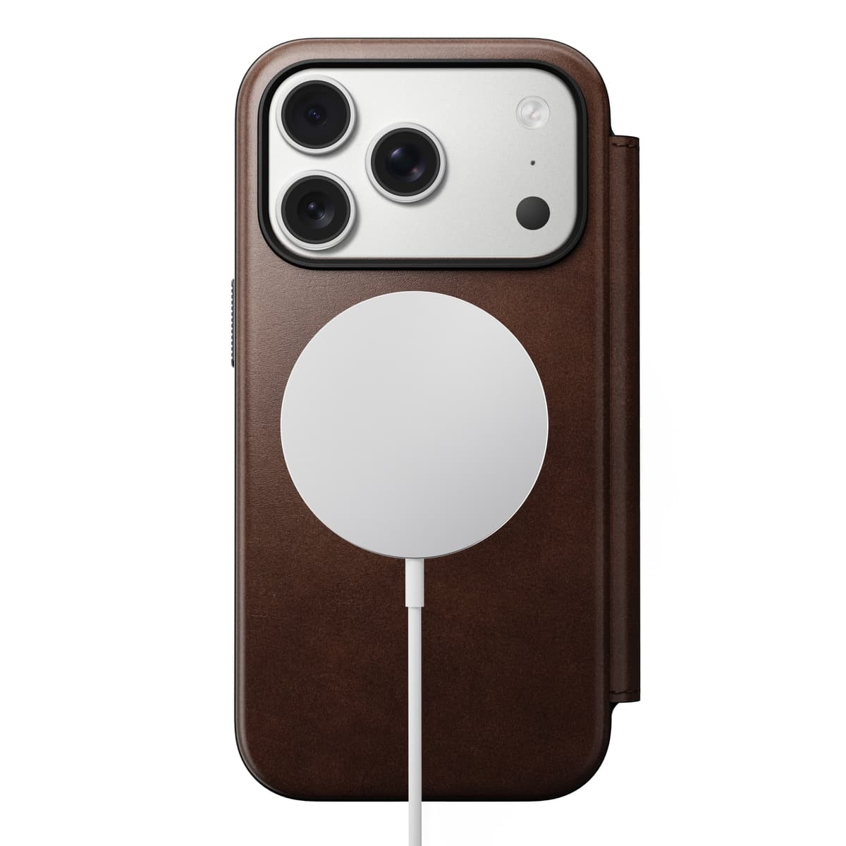 iPhone 17 Pro Skinnetui MagSafe - Modern Horween Leather Folio Rustic Brown