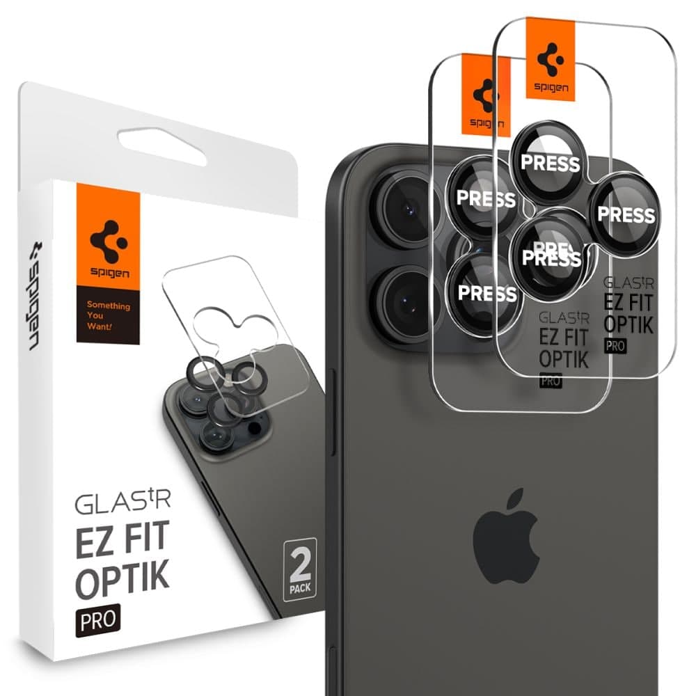 iPhone 16 Pro EZ Fit Linsebeskytter (2-pack), Svart