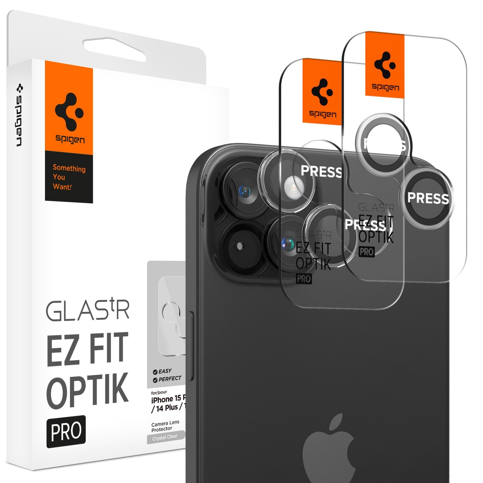 iPhone 15 EZ Fit Linsebeskytter (2-pack), Gjennomsiktig