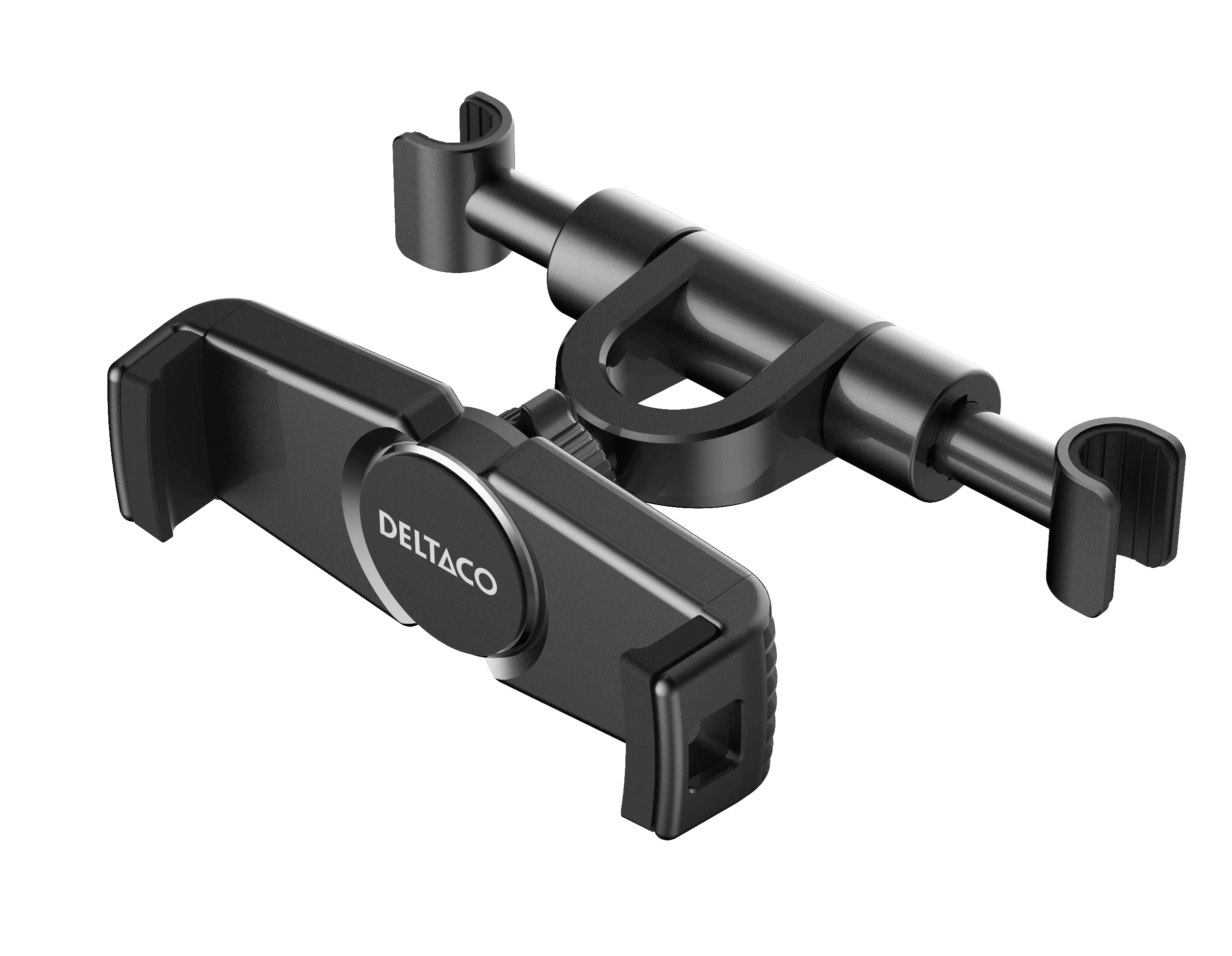 Justerbar mobil-/nettbrettfeste for bilhodeputer, Svart