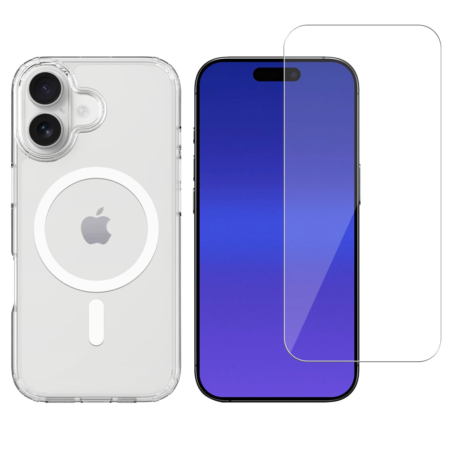 iPhone 16 MagSafe hybrid-deksel + Skjermbeskytter herdet glass