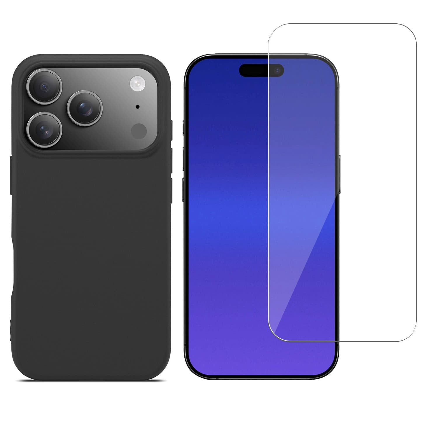 iPhone 17 Pro MagSafe deksel i TPU + Skjermbeskytter herdet glass, Svart