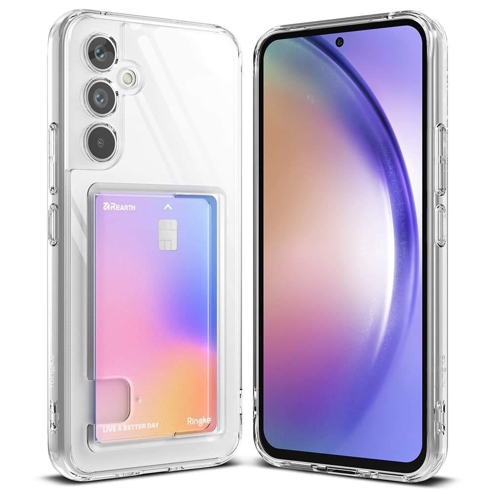 Samsung Galaxy A54 Fusion Deksel med kortlomme, Gjennomsiktig