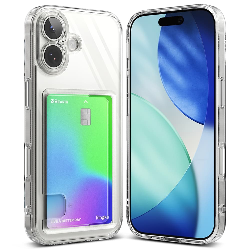 iPhone 17 Fusion Deksel med kortlomme, Gjennomsiktig