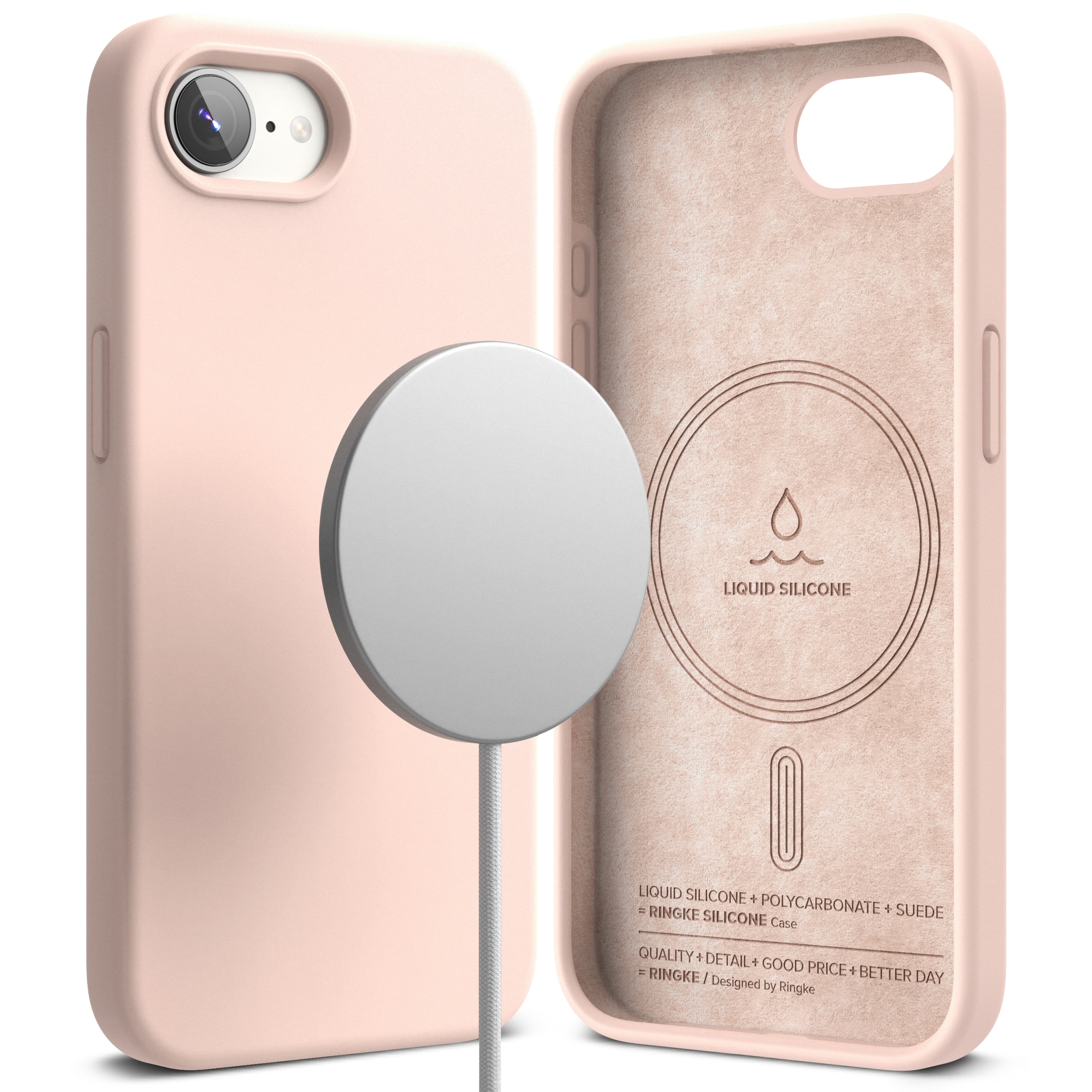 iPhone 16e MagSafe silikondeksel, Pink Sand