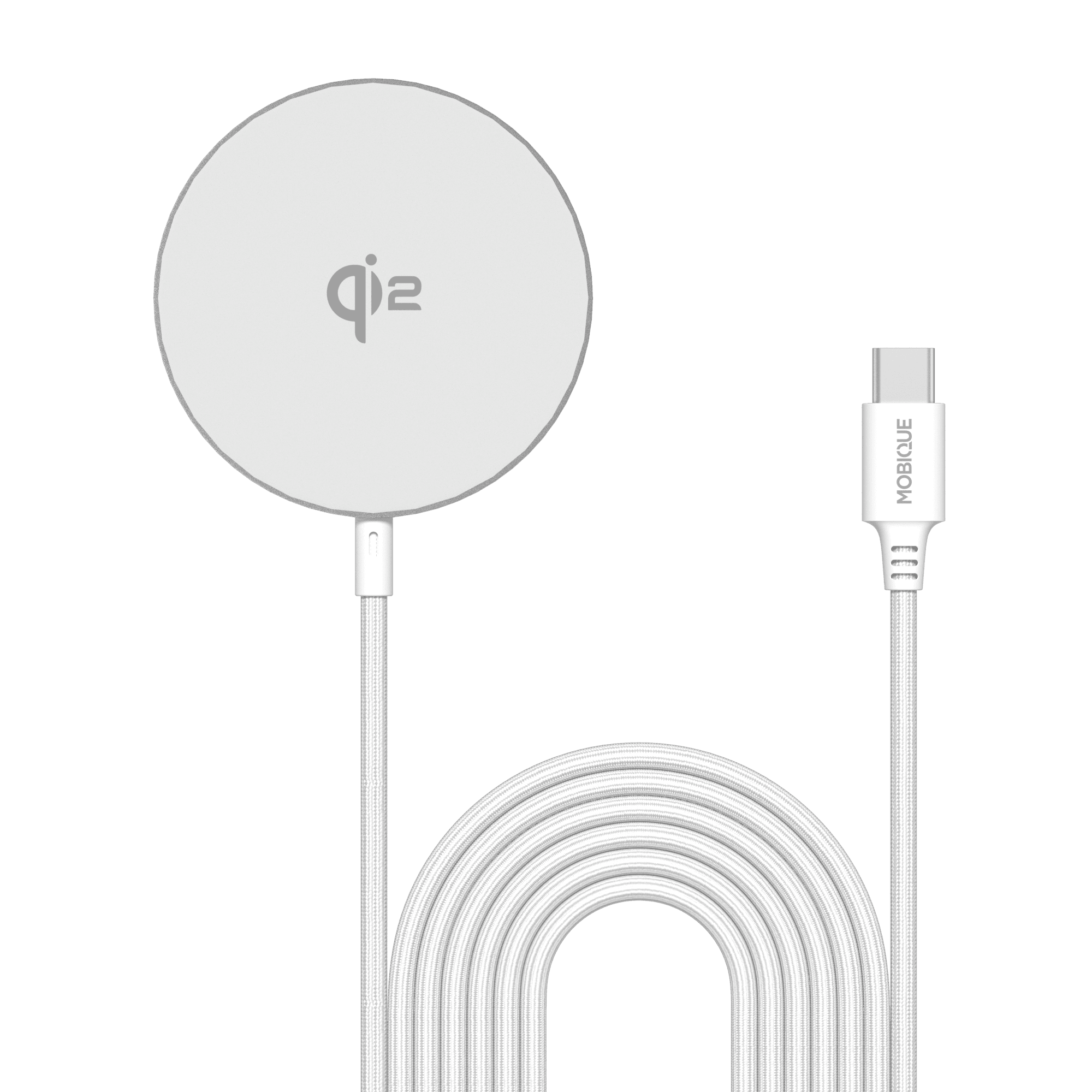Apple iPhone 15 Plus Qi2 Magnetisk Trådløs Lader 15W, Hvit