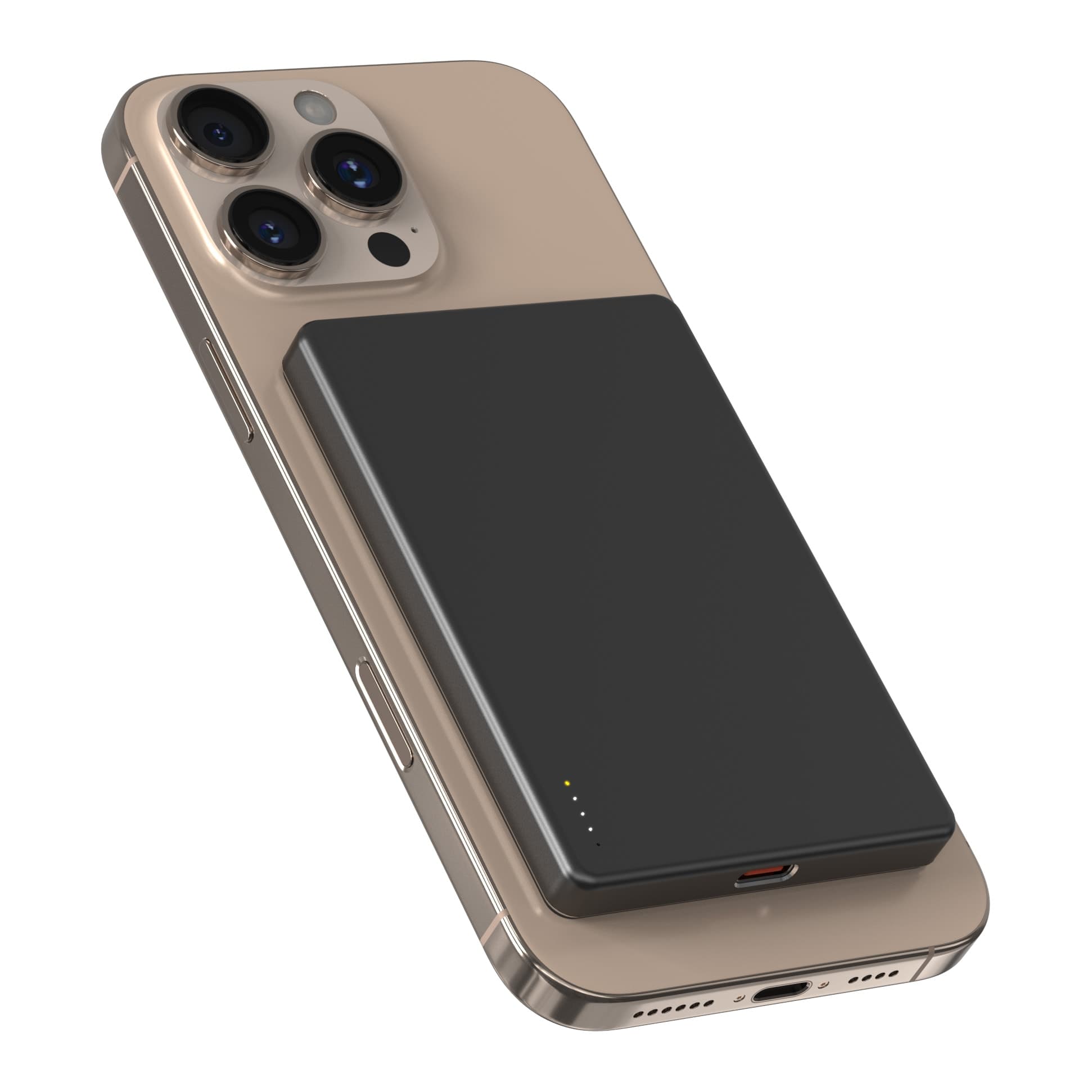 Trådløs Magnetisk Powerbank 5000mAh, Svart