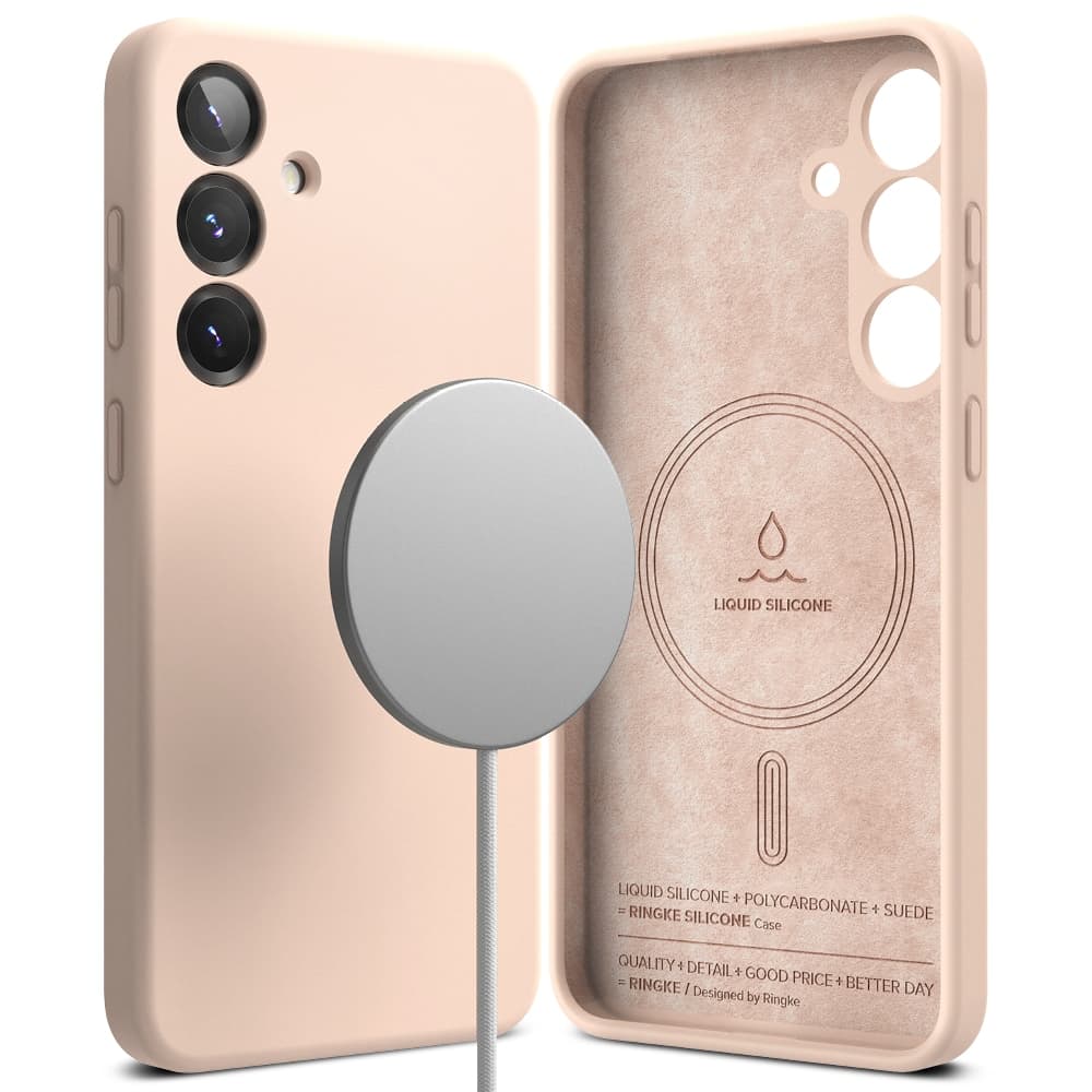 Samsung Galaxy S25 Plus MagSafe silikondeksel, Pink Sand