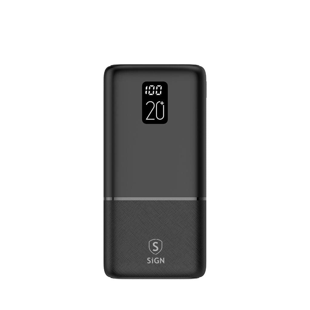 Trippel utgang QC Powerbank 20000 mAh 2.1A, Svart
