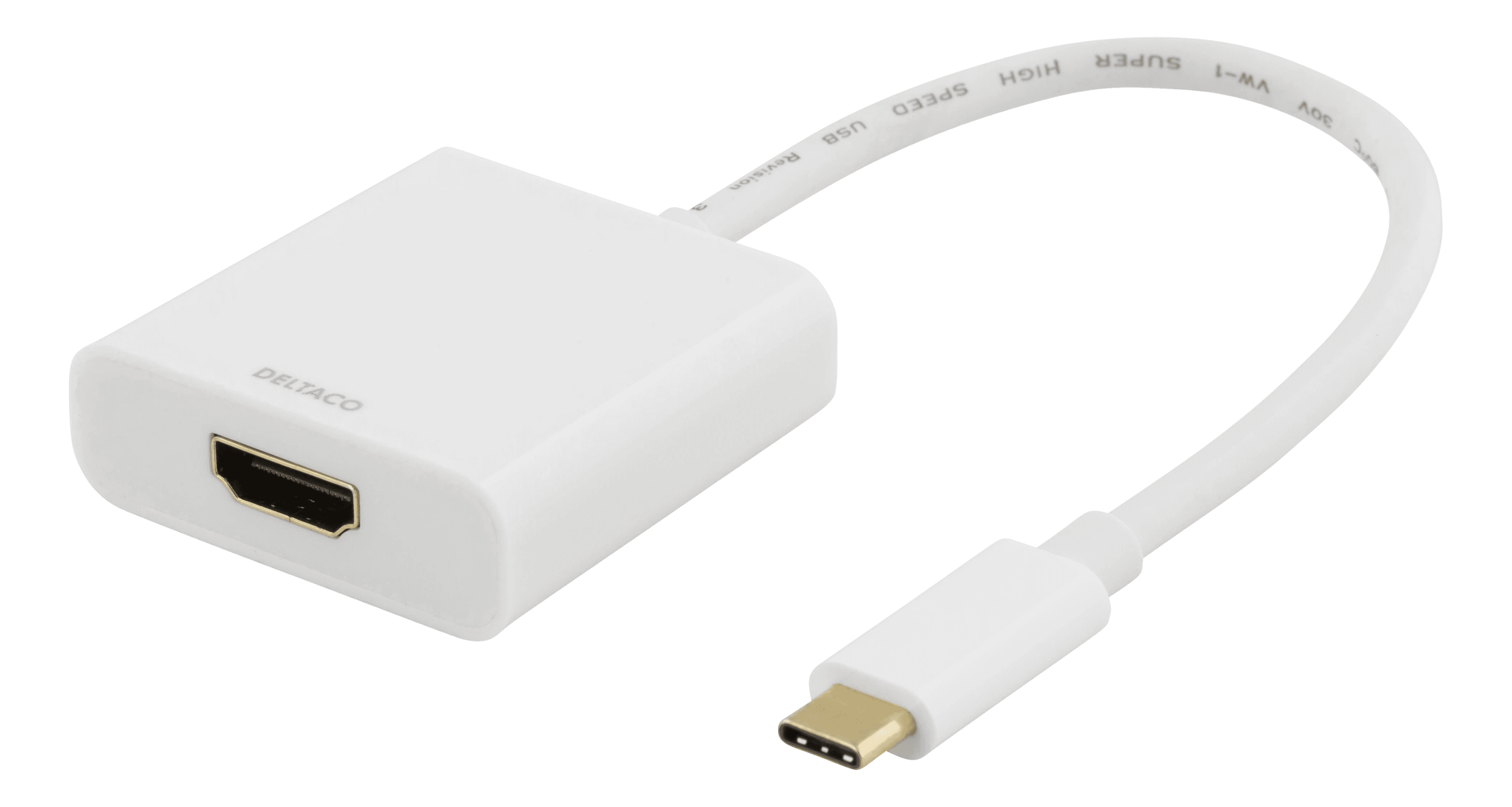 USB-C til HDMI-adapter 4K UHD, Hvit