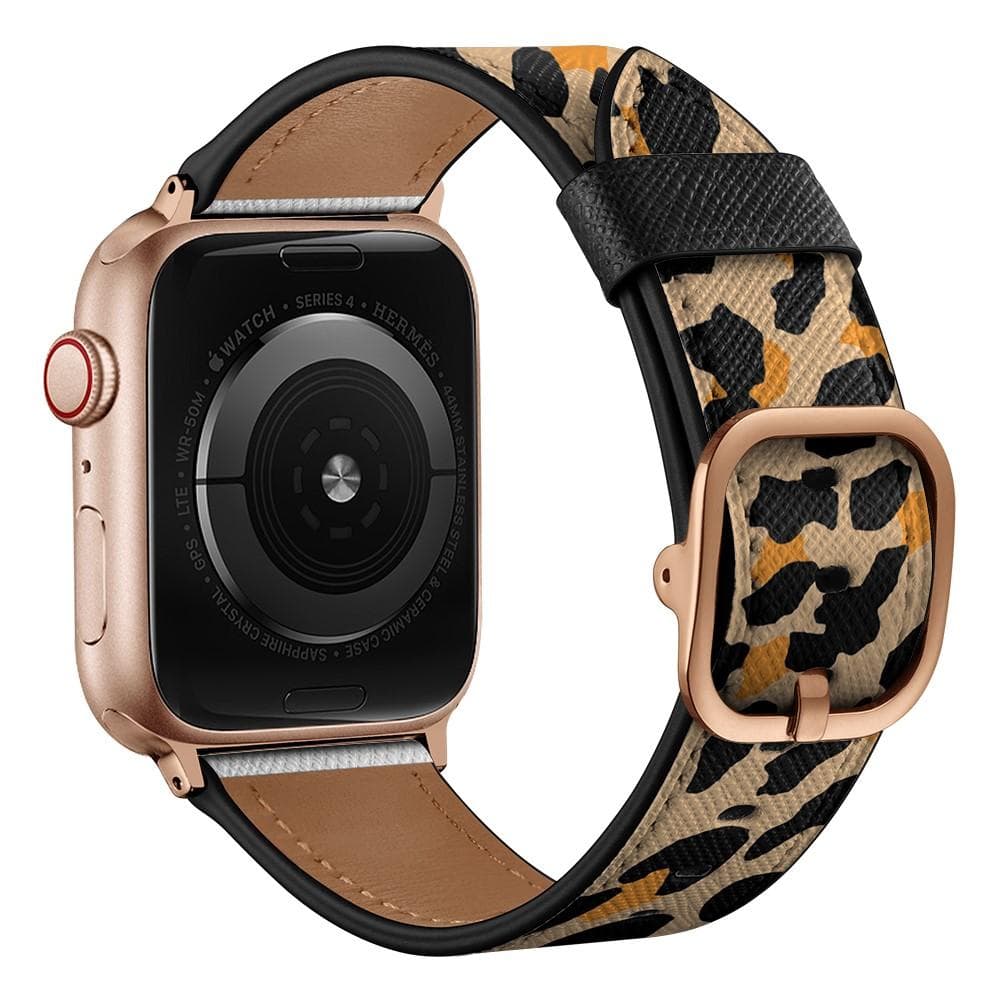 Apple Watch Series 11 46mm Reim i ekte skinn, Leopard