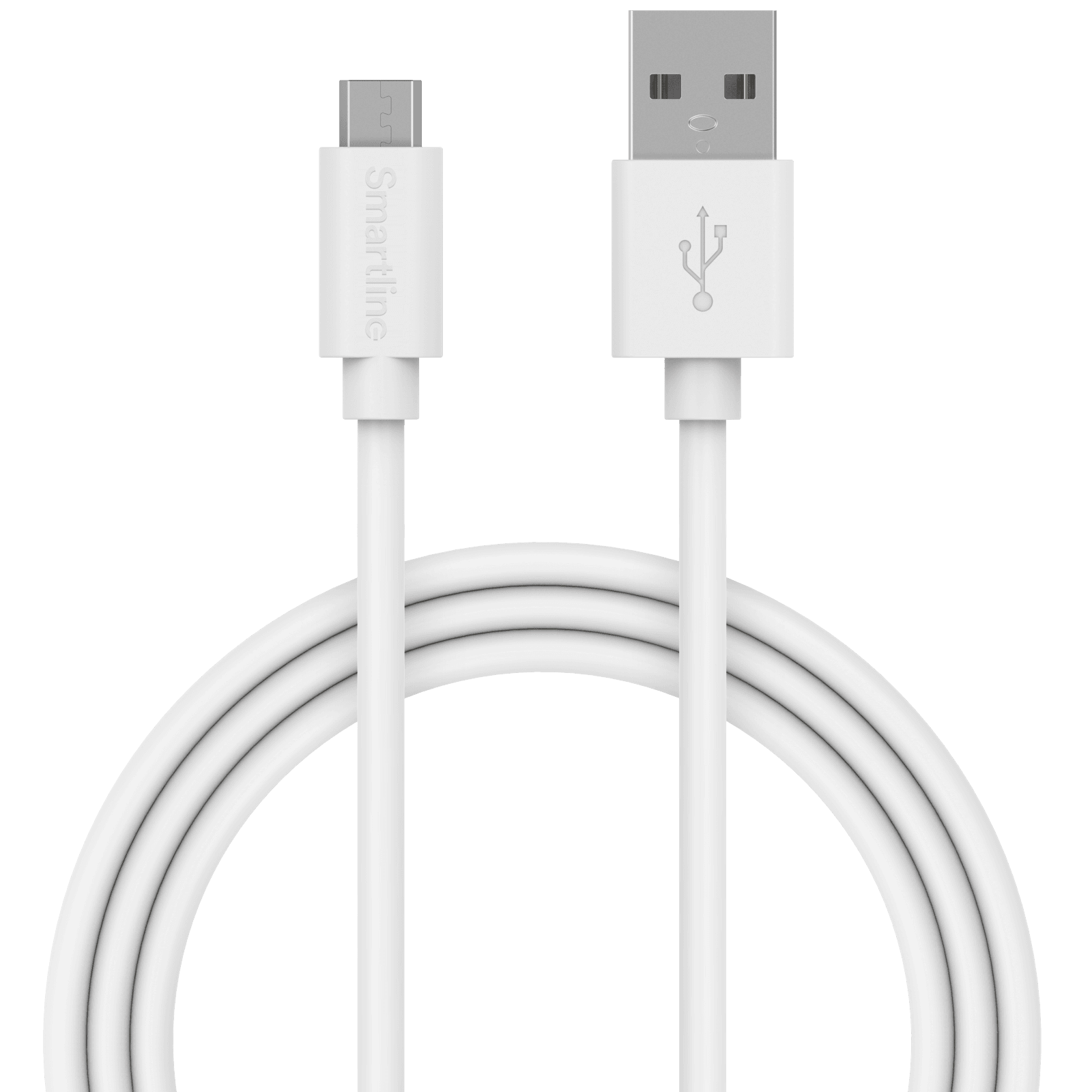 Ladekabel 2m MicroUSB, Hvit