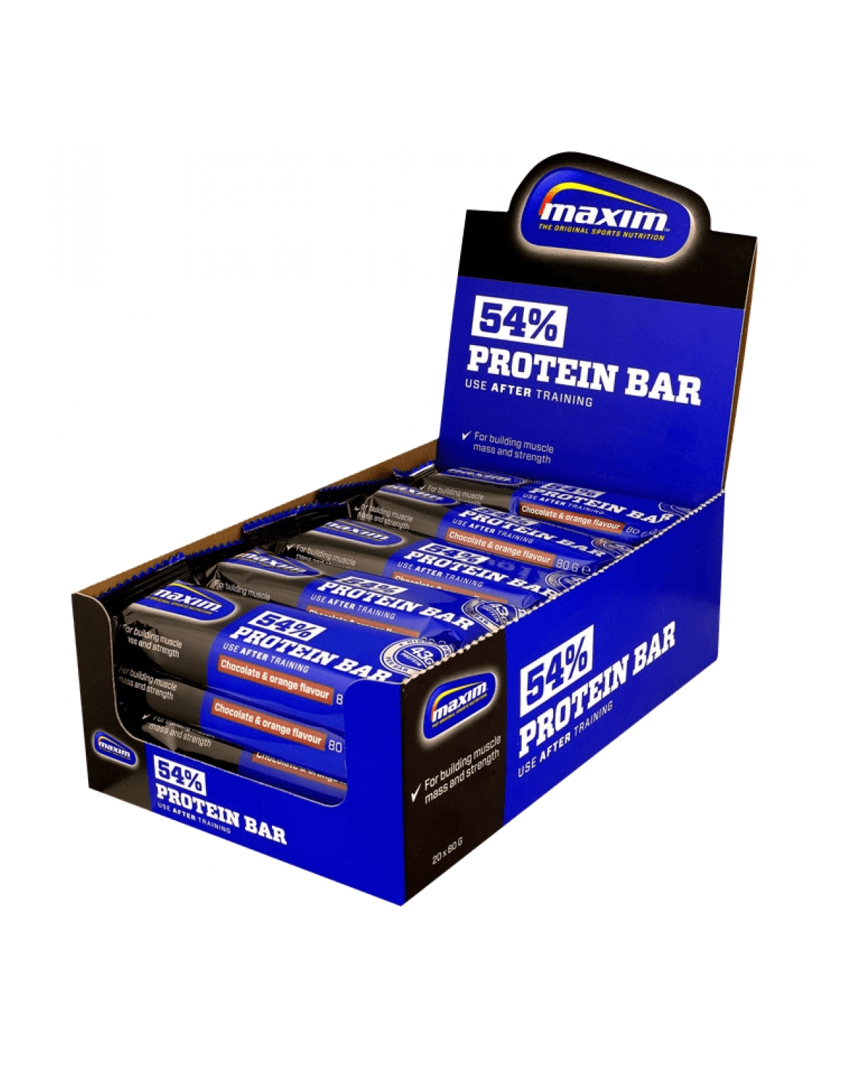 Maxim 54% Protein Bar Chocolate &amp; Orange 20x80g