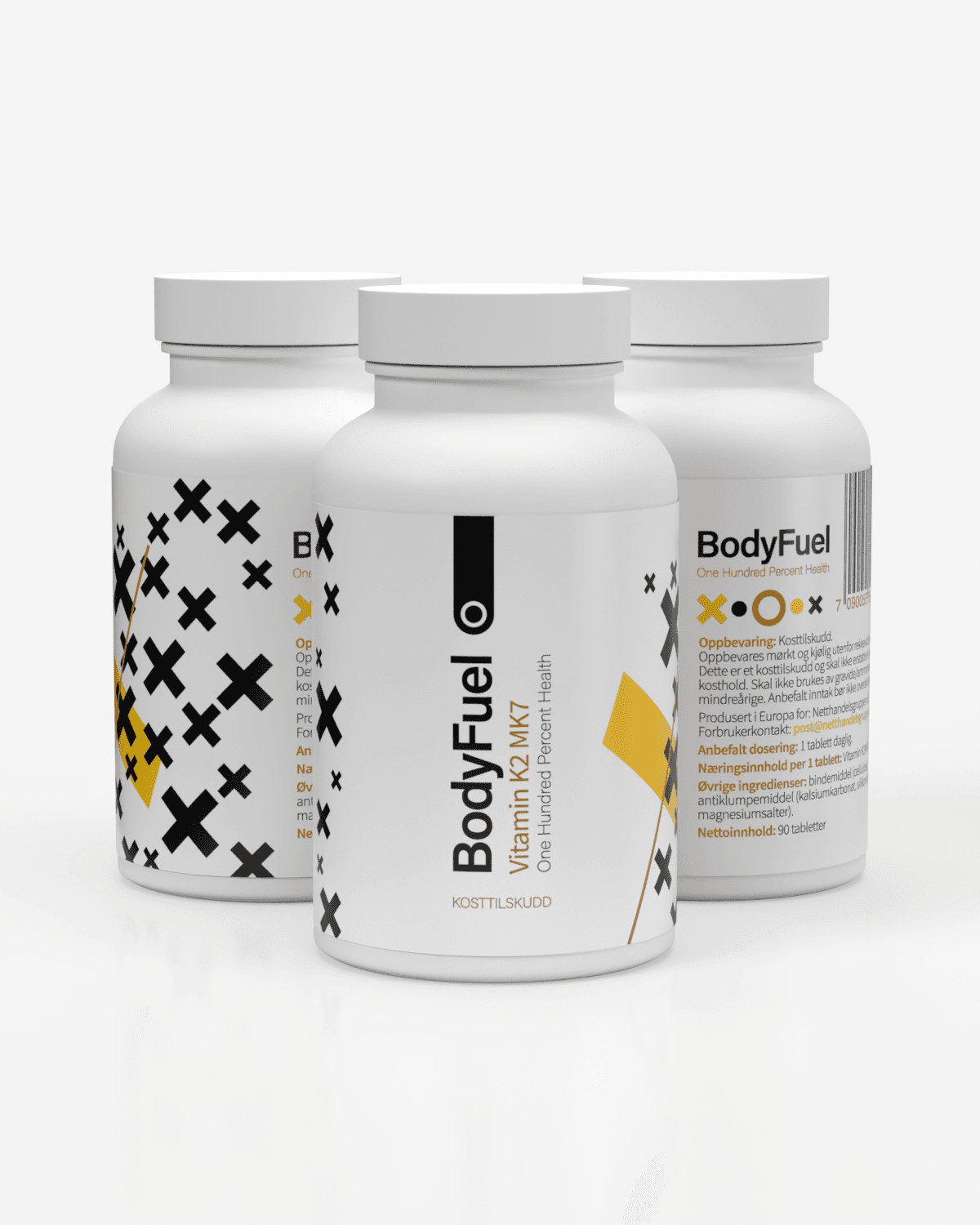 3x BodyFuel Vitamin K2 (Mk7) 90x100mcg