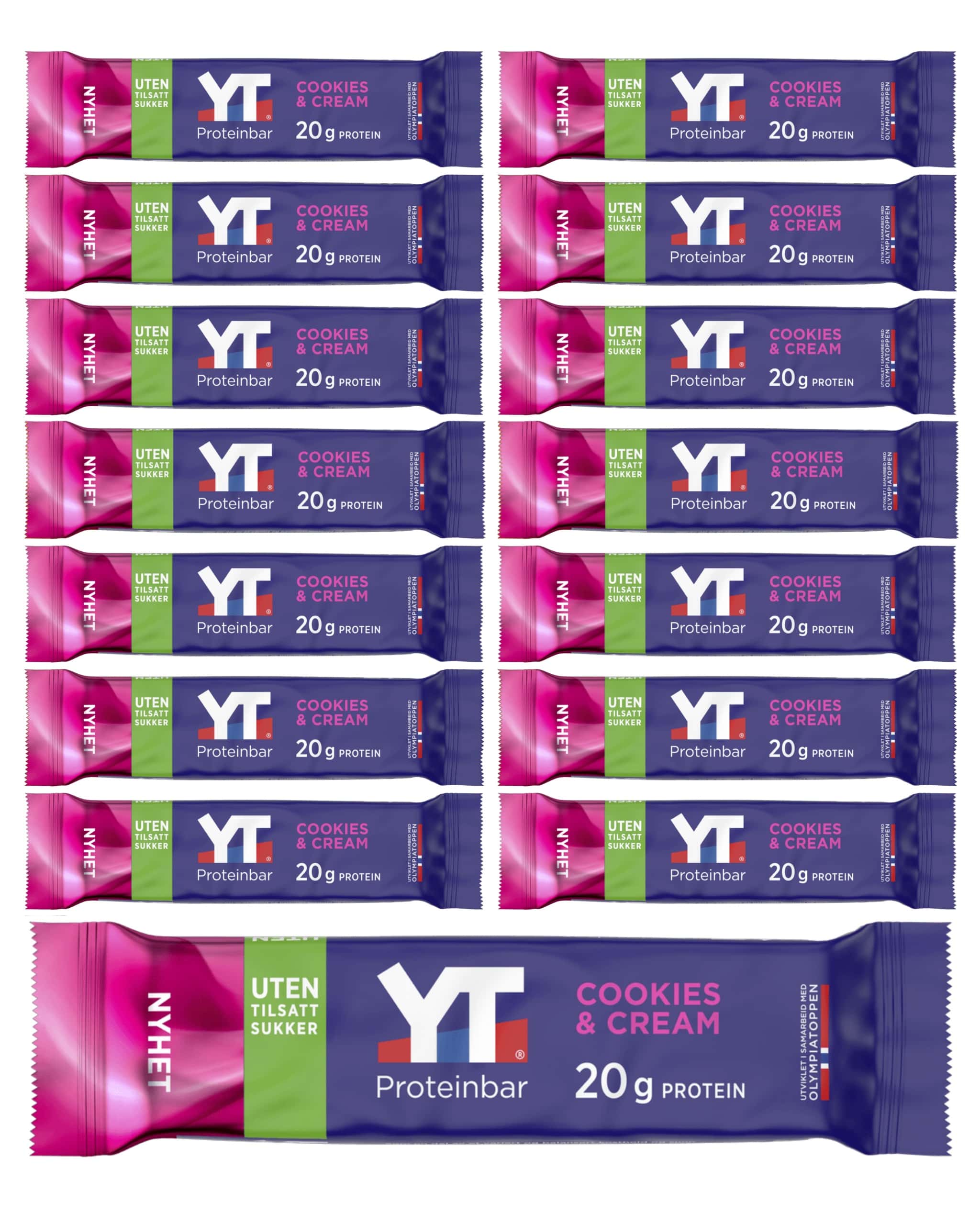 YT® Proteinbar Cookies &amp; Cream 15x50g