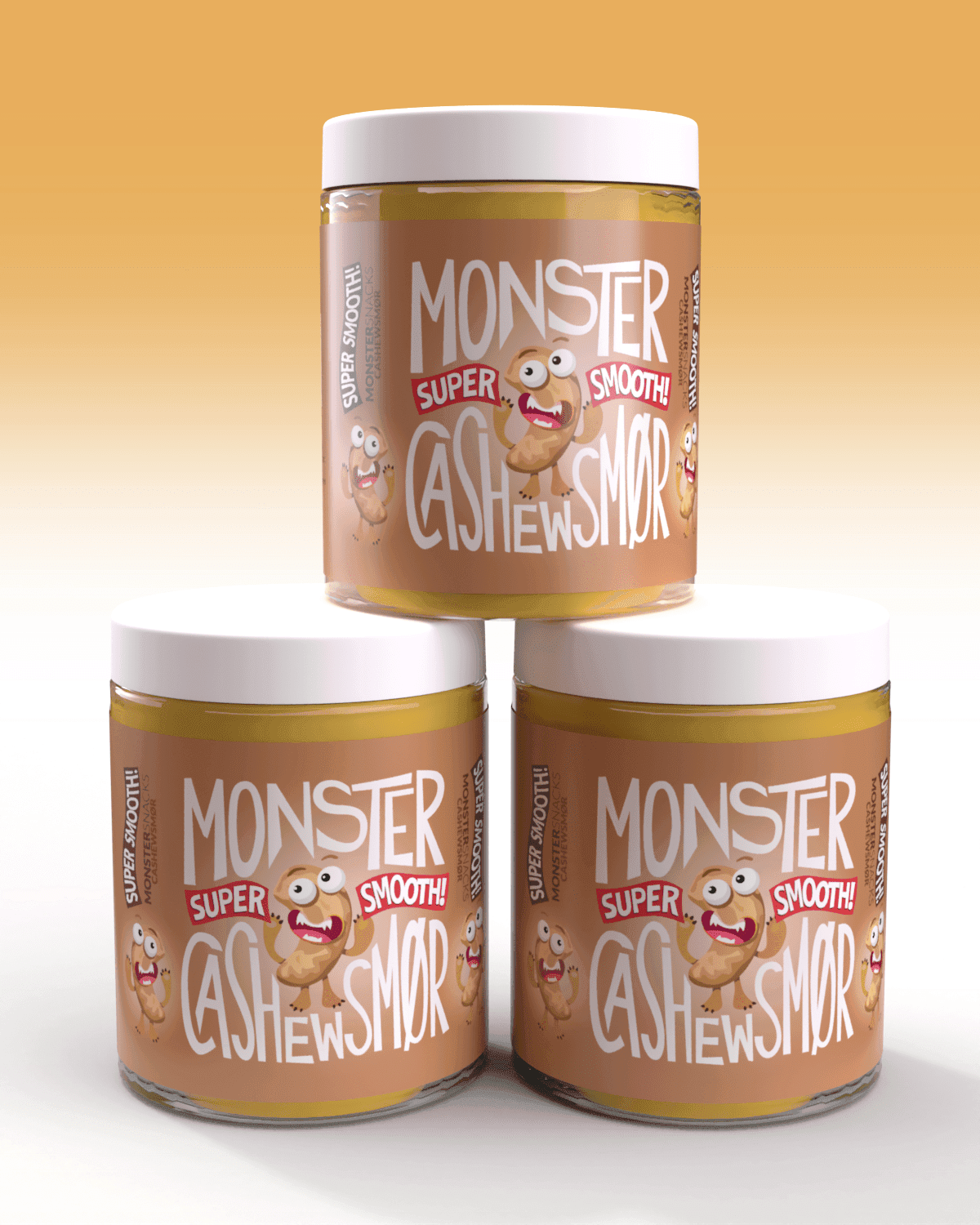 Monster Smooth Cashewsmør 3x1kg - TREPAKNING!