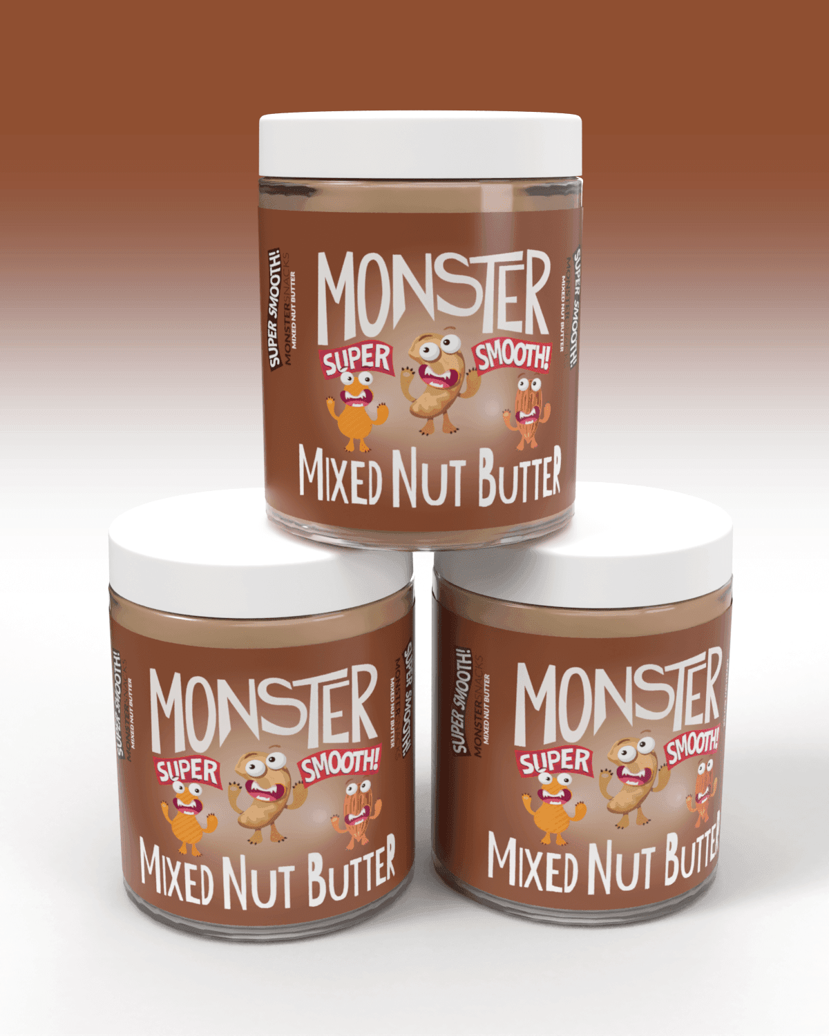 Monster Mixed Nut Butter 3x1000g - TREPAKNING!