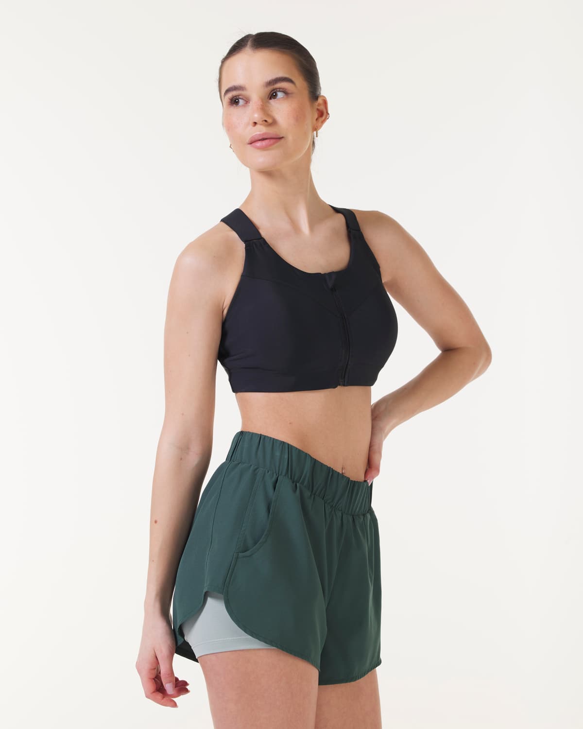 LEVITY High Support Front Zip Bra Black