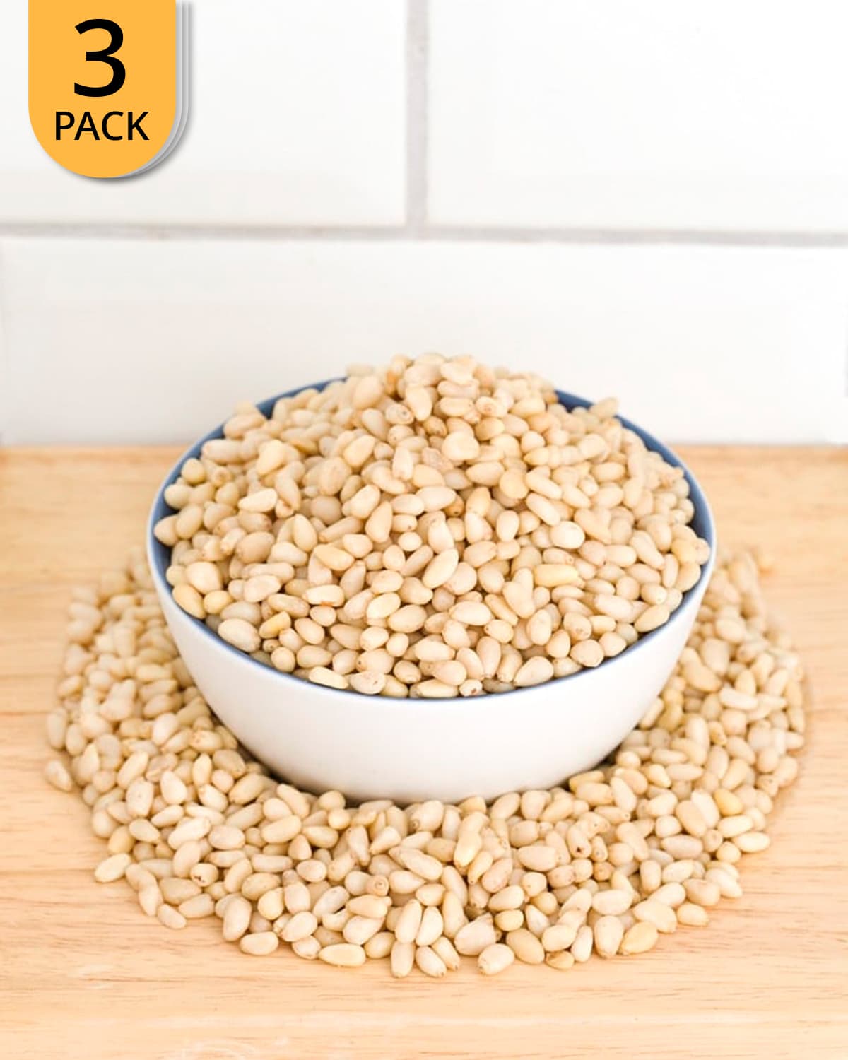 3x SunnRask Økologiske Pinjekjerner 200g