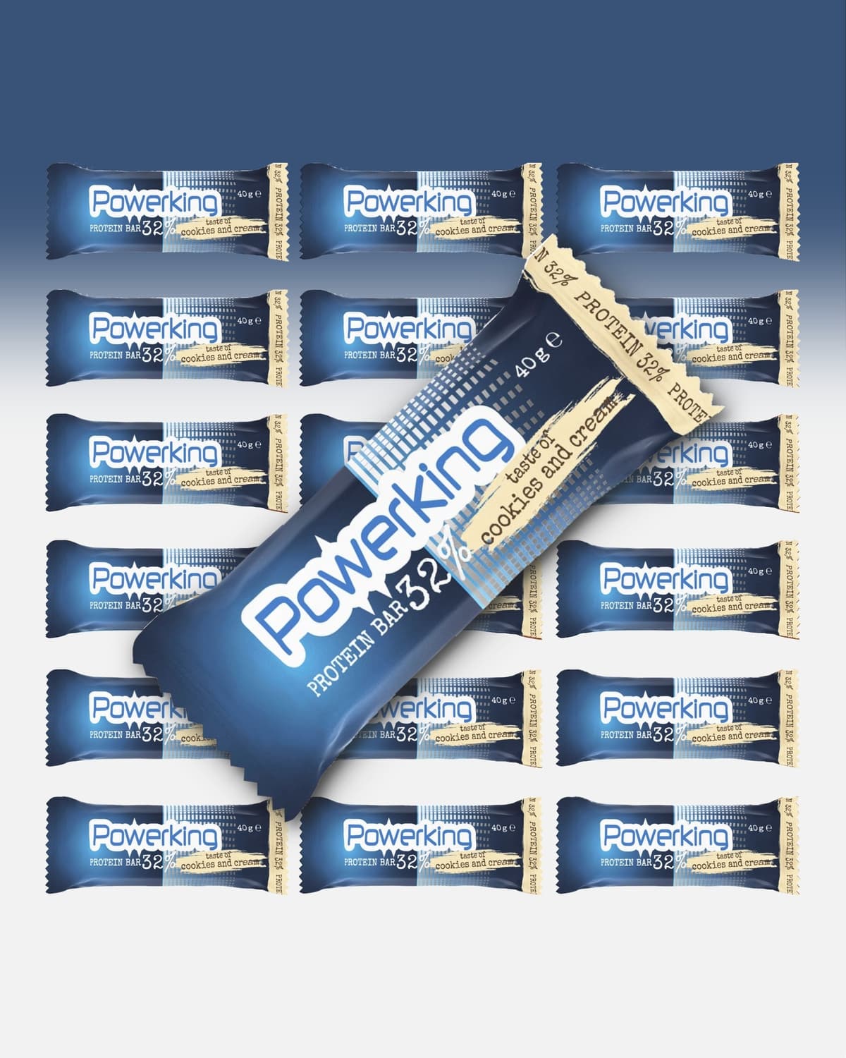 Powerking Proteinbar Cookies &amp; Cream 18x40g