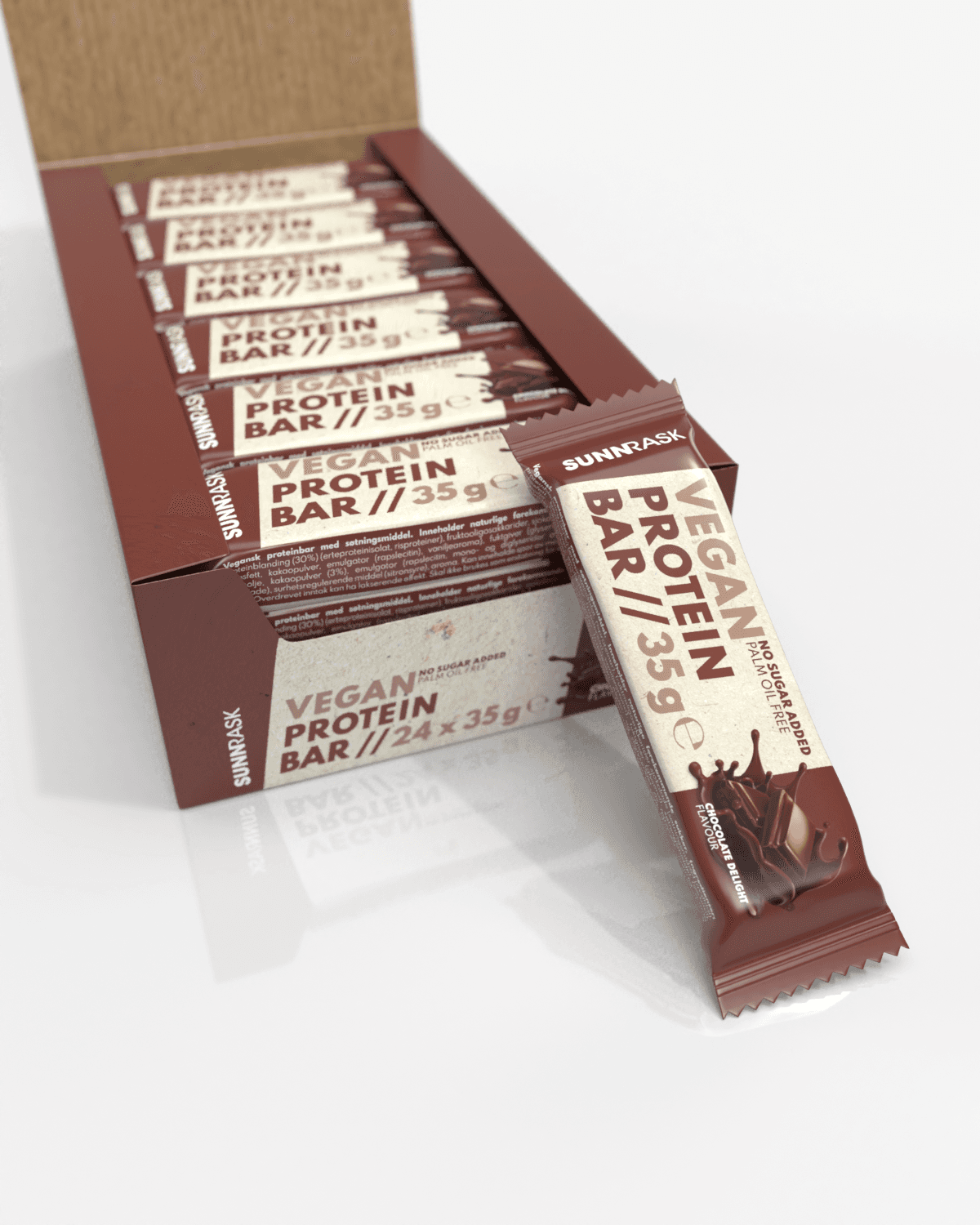 SunnRask Vegan Protein Bar - Chocolate Delight 24x35g - 24 BARS!