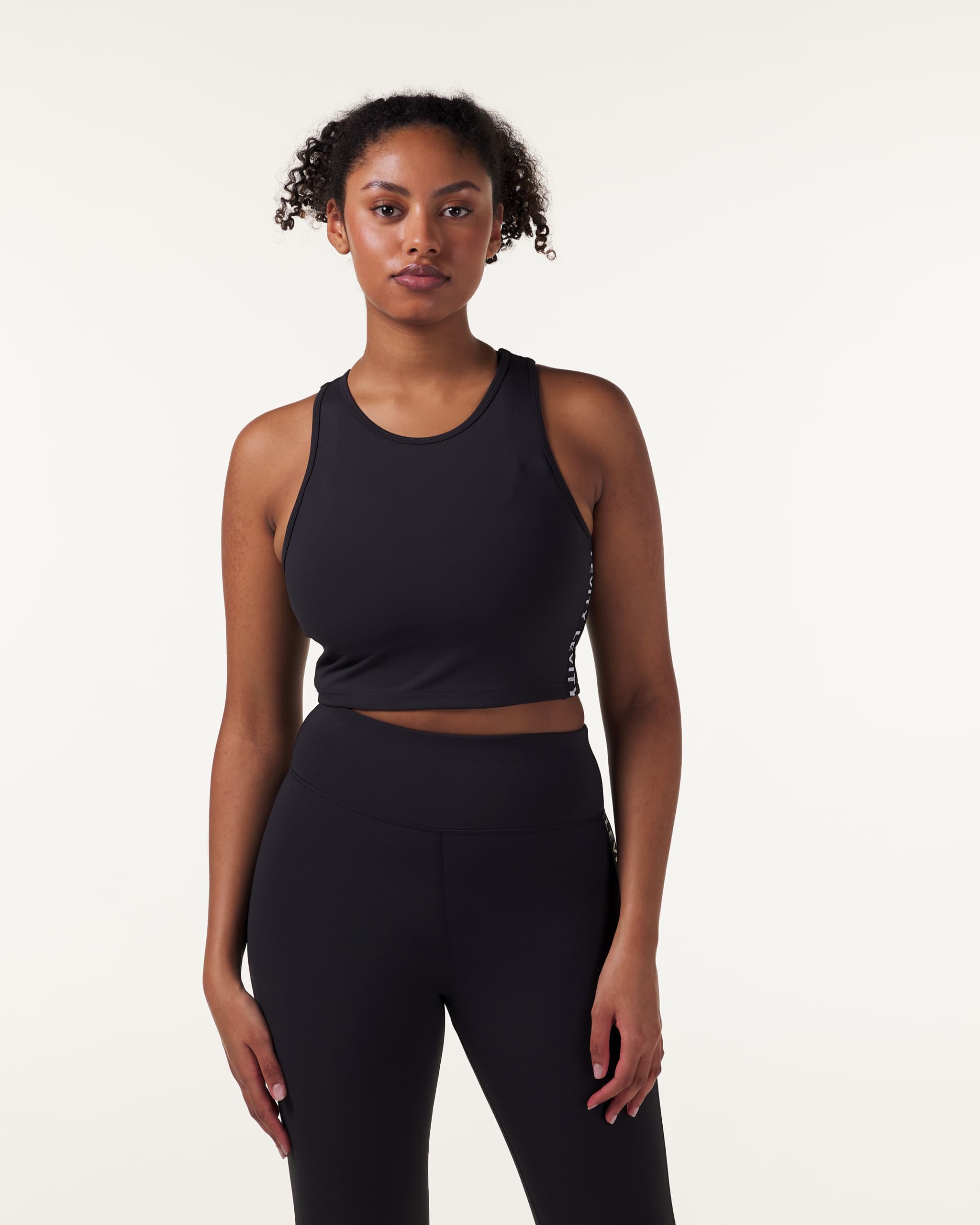LEVITY Line Up Crop Tank Black