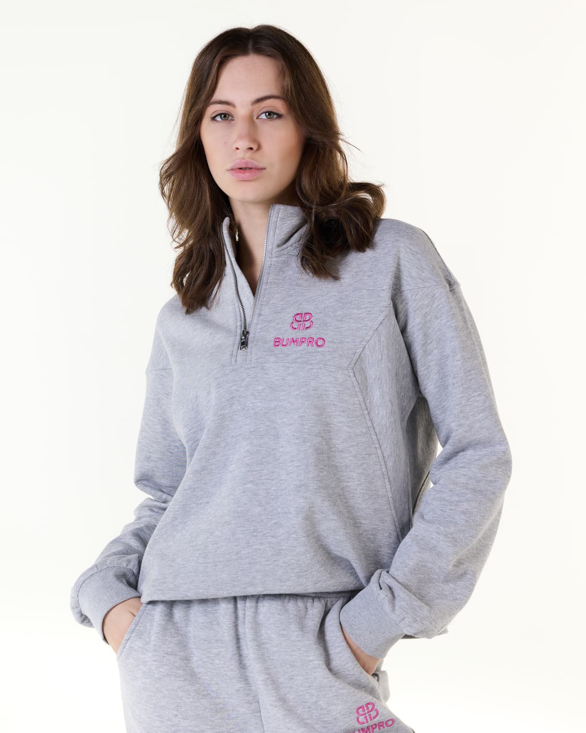 Bumpro BP 1/2 Zip Sweater Grey Marl