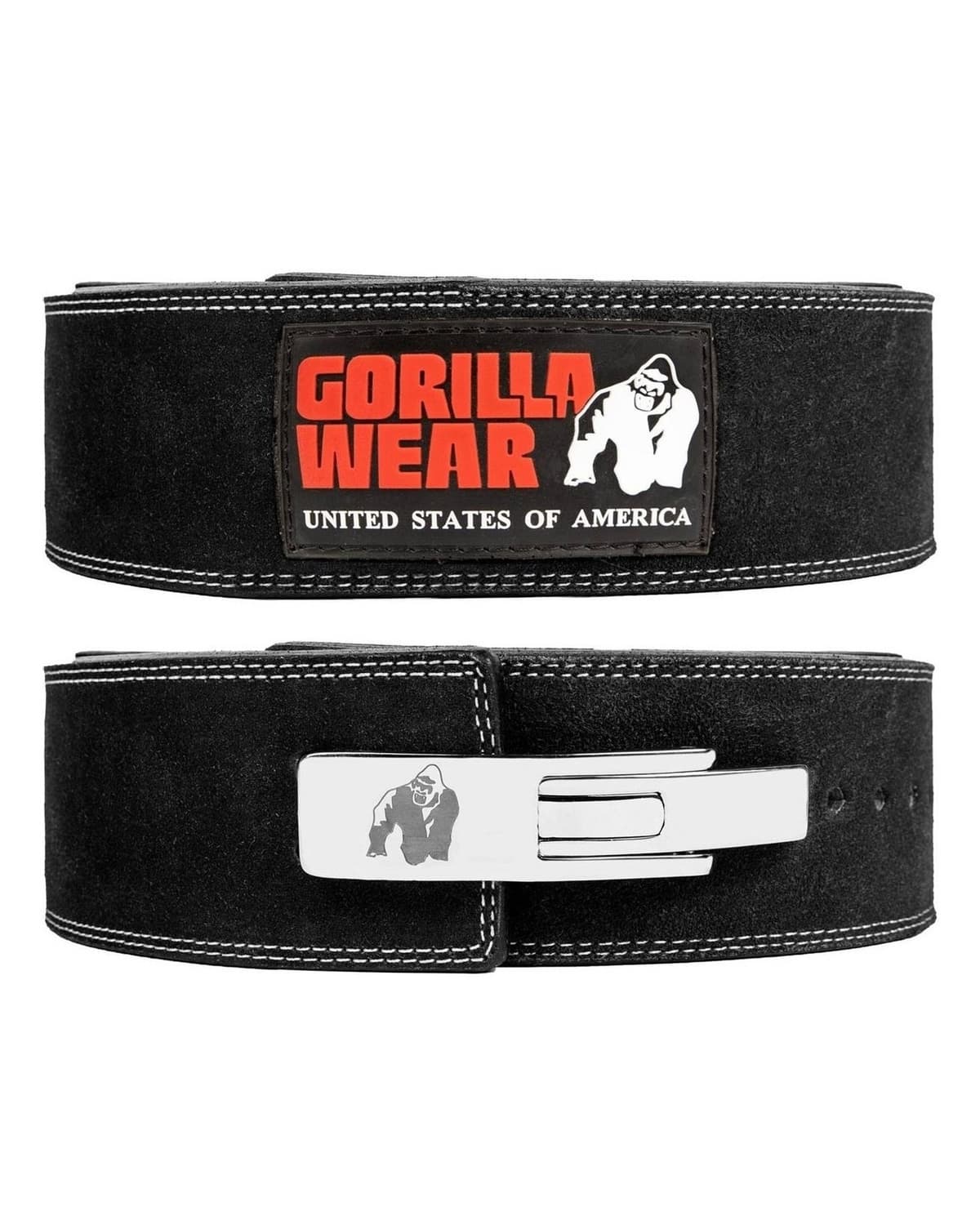 Gorilla Wear 4 Inch (10cm) Leather Lever Belt Black