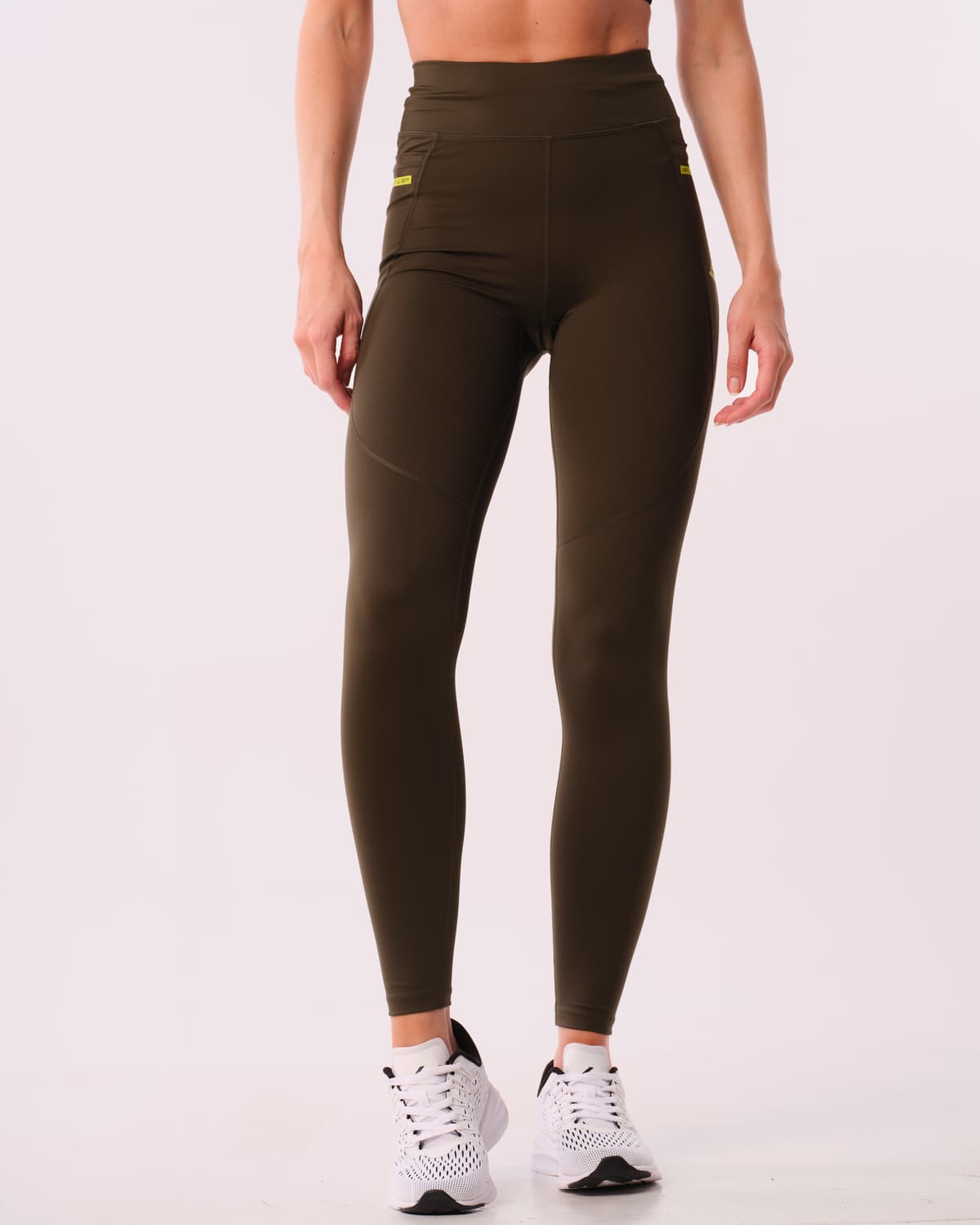 LEVITY Conquer Running Pocket Tights Green Forest