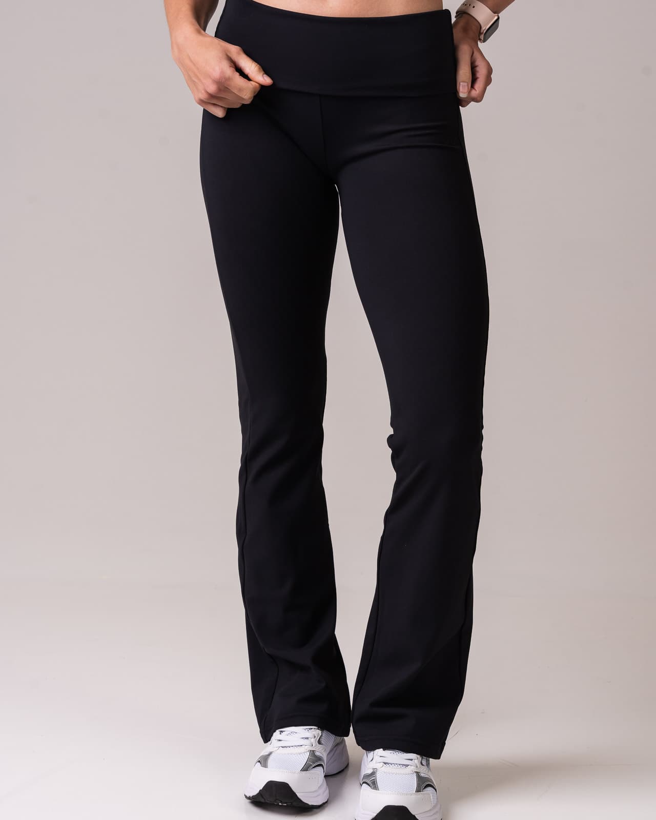 Bumpro Lively Foldover Flare Pants Black