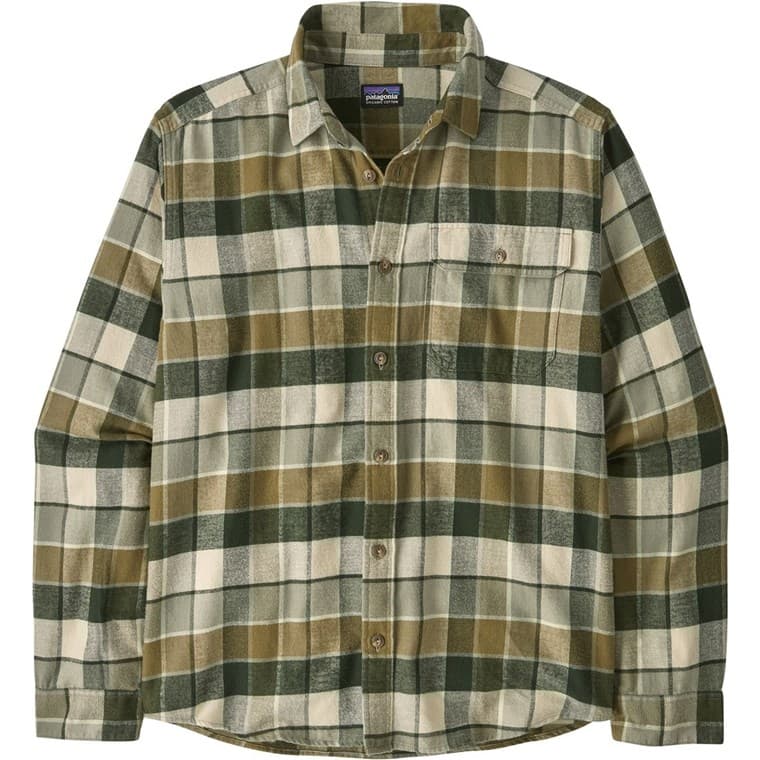 Patagonia M's L/S LW Fjord Flannel Shirt Rocky: Old Growth Green